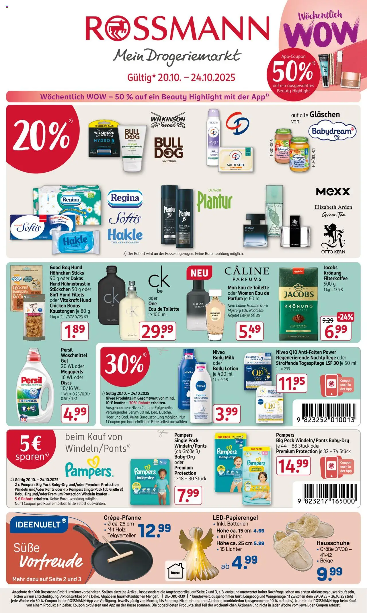 Rossmann Prospekt 	 – gültig ab 20.10.2025 | Seite: 1 | Produkte: Eau de Toilette, Shampoo, Wasser, Persil