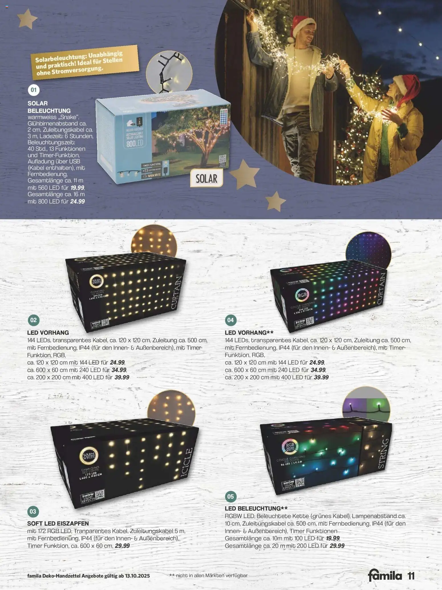 Famila Nordwest - Famila: Weihnachtsdeko – gültig ab 12.10.2025 | Seite: 11 | Produkte: LG, USB, String, Vorhang