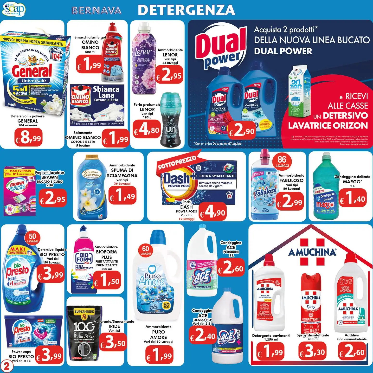 Volantino Bernava del 10.04.2026 | Pagina: 2 | Prodotti: Crema, Ammorbidente, Smacchiatore, Candeggina
