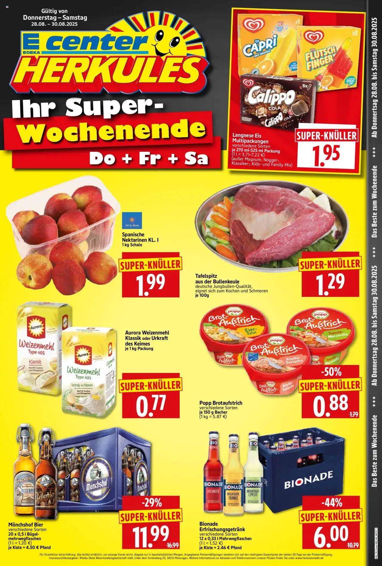 HERKULES Sonderbeilage - gültig ab dem 28.08.2025 | Seite: 1 | Produkte: Bier, Bionade, Limette, Salat