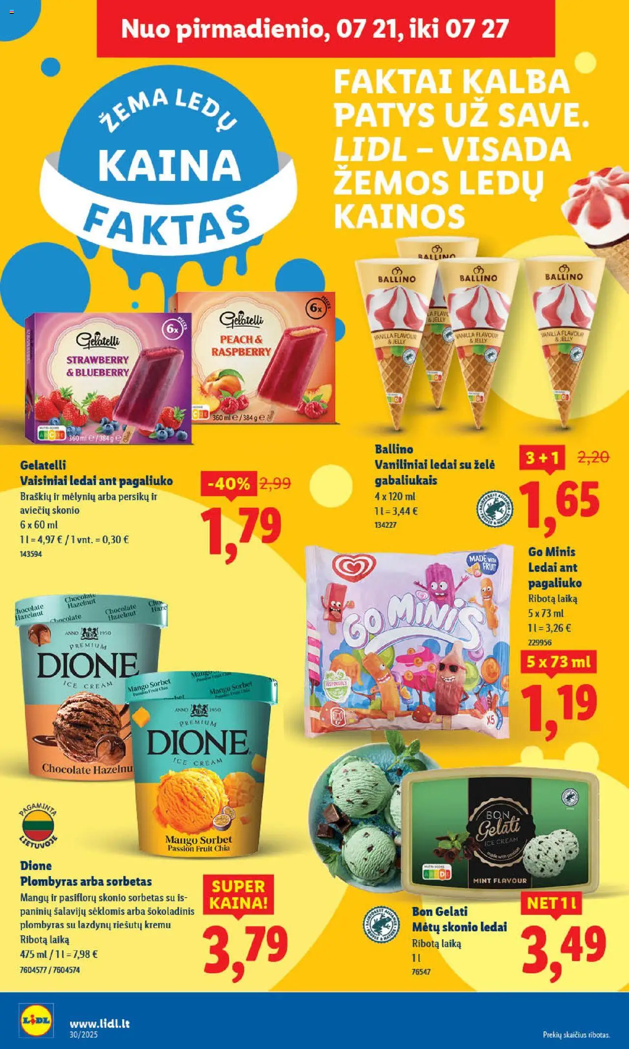 LIDL - Leidinys│galioja nuo 24.07.2025 | Puslapis: 3 | Prekių: Ledai, Plombyras