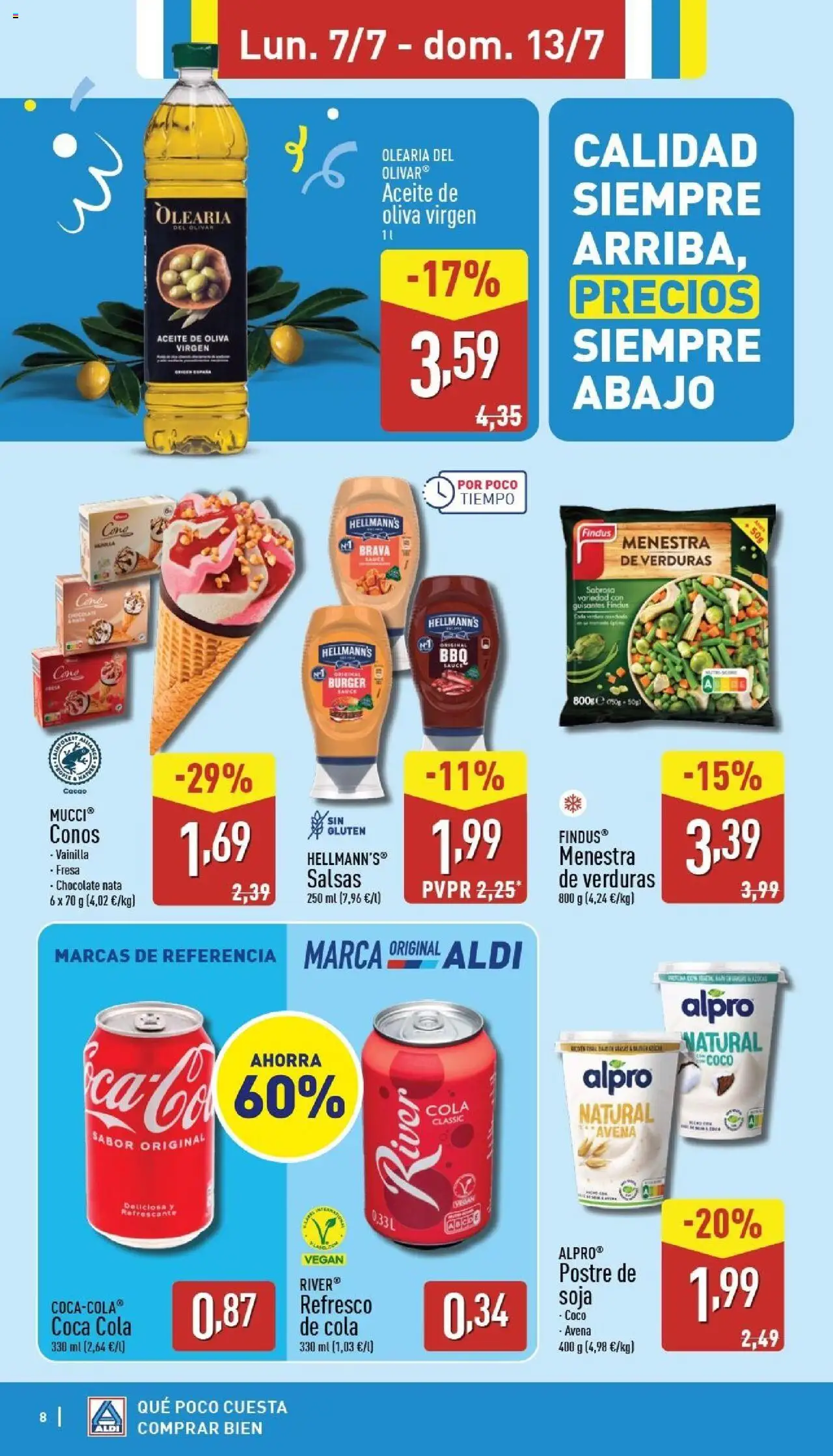 Aldi folleto Canarias │ válido desde el 07.07.2025 | Página: 8 | Productos: Σφουγγαρίστρα, Aceite, Τυρόπιτα, Φρυγανιές σικάλεως