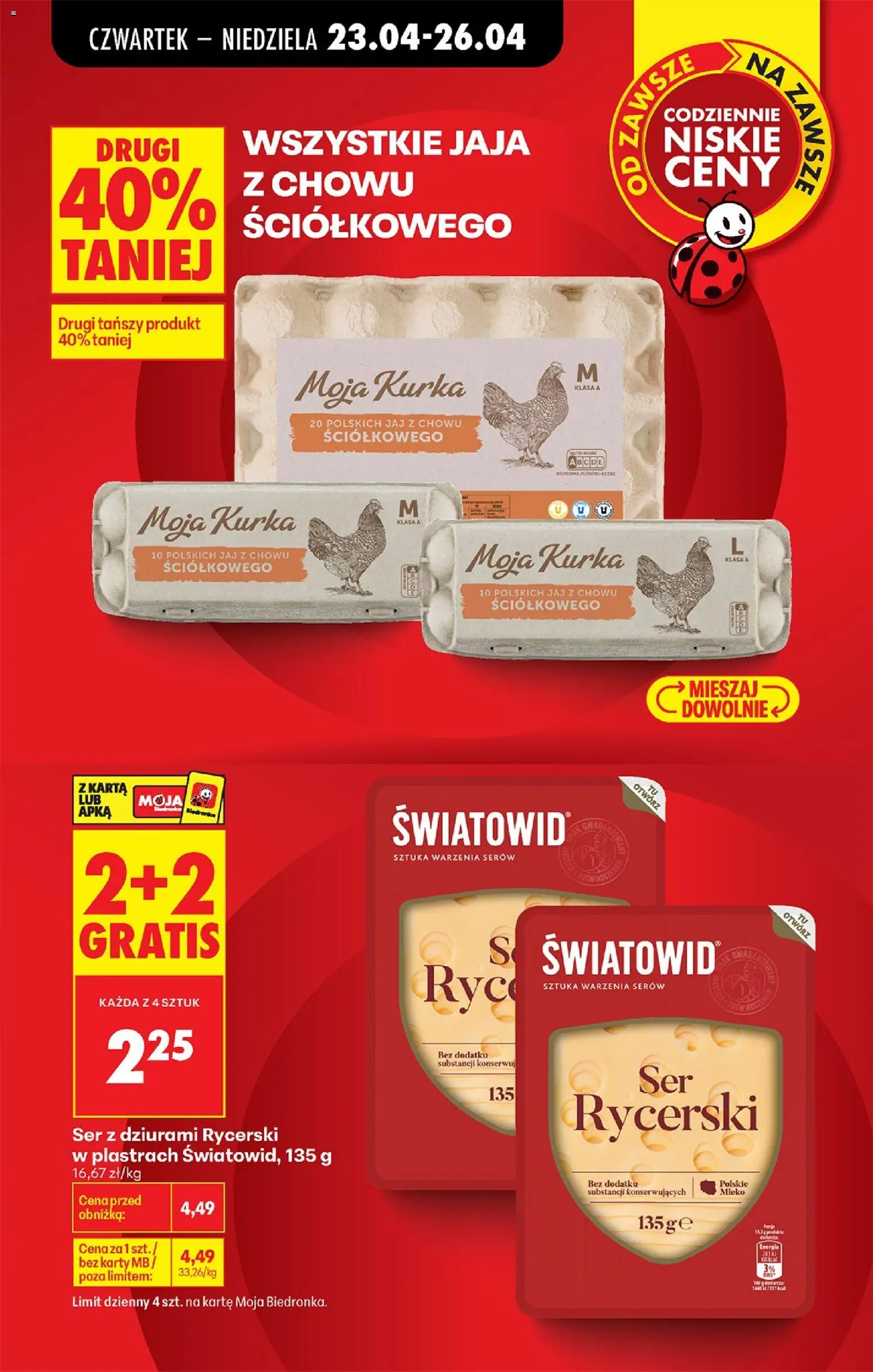 Biedronka gazetka od czwartku od 23.04.2026 | Strona: 29 | Produkty: Karta, Mleko, Ser, Jaja