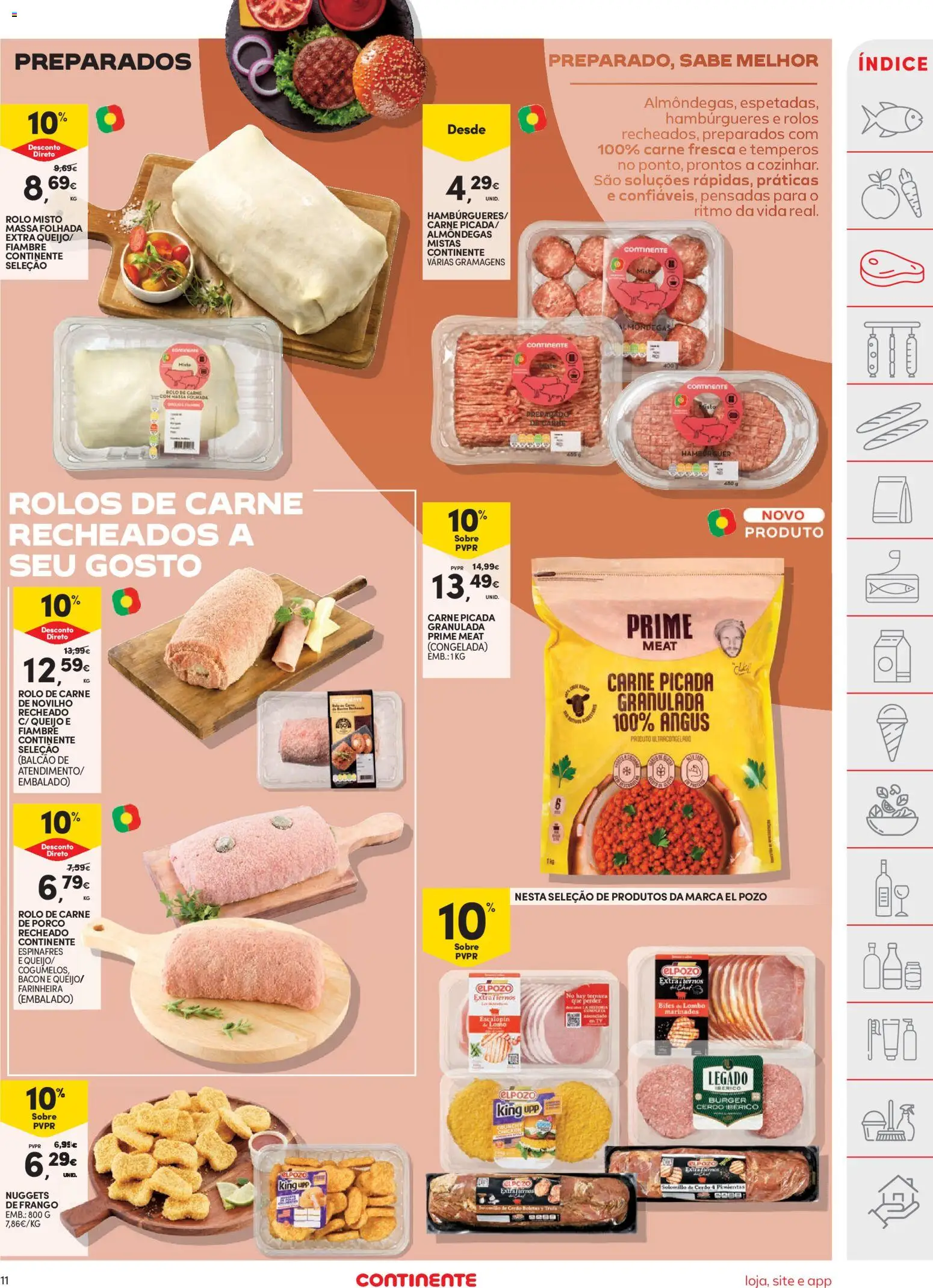 Continente folheto │ válido de 14.04.2026 | Página: 11 | Produtos: Frango, Queijo, Lombo, Carne