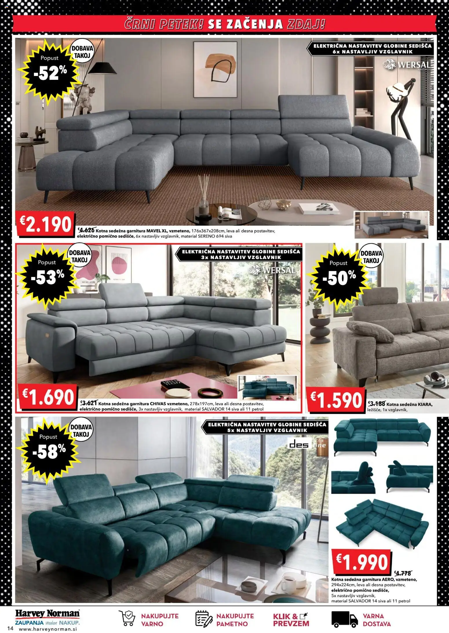 Novi Harvey Norman katalog ponudbe – veljaven od 20.11.2025 | Stran: 14 | Izdelki: Vzglavnik, Sedezna garnitura