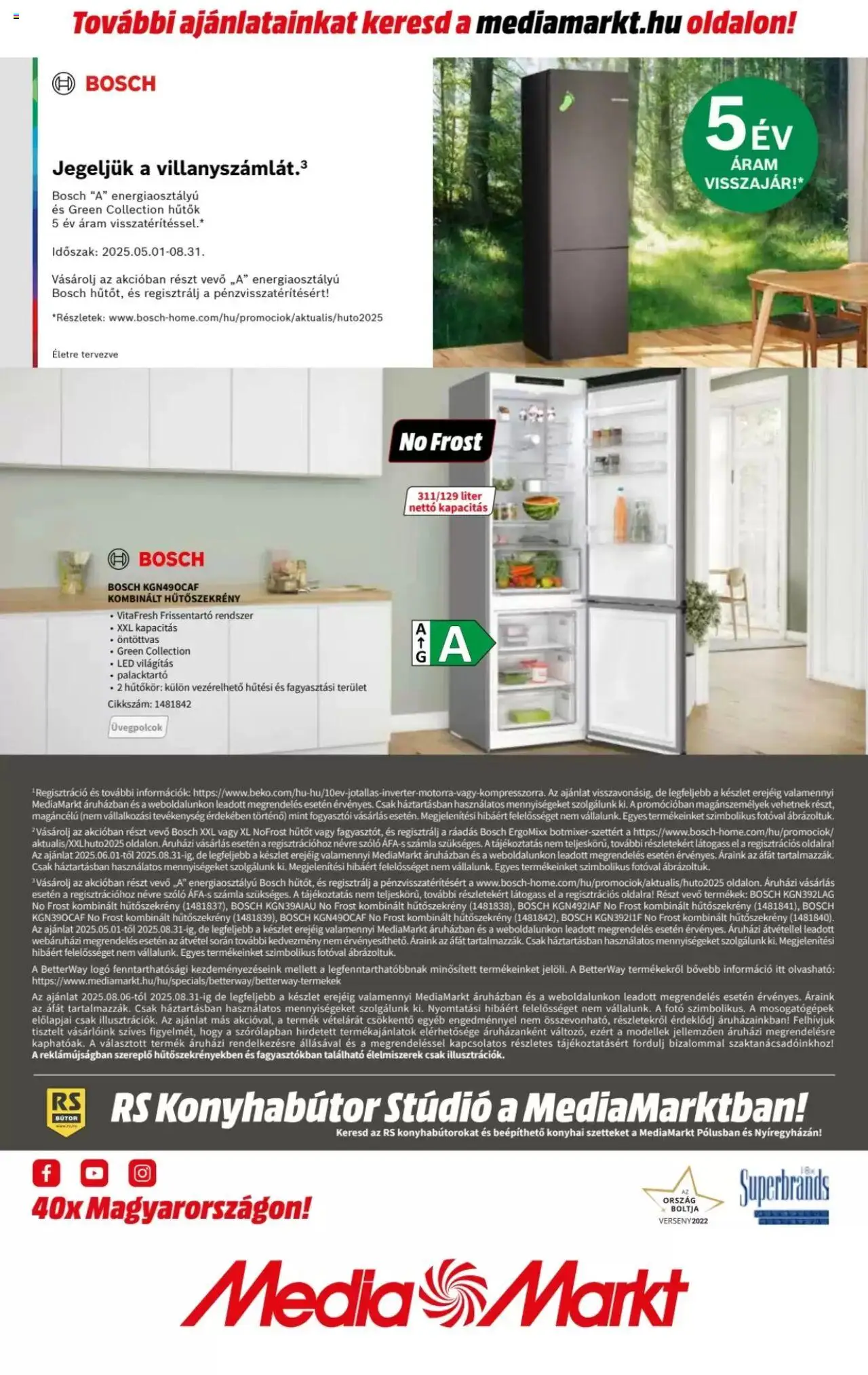 Media Markt akciós ujság - amely érvényes a következő dátumtól: 06.08.2025 | Oldal: 16 | Termékek: Hűtőszekrény, Bútor, Konyhabútor, Kombinált hűtőszekrény