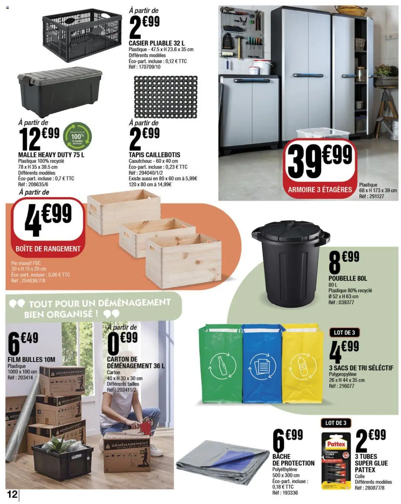  | Page: 12 | Produits: Caillebotis, Armoire, Colle, Boîte de rangement