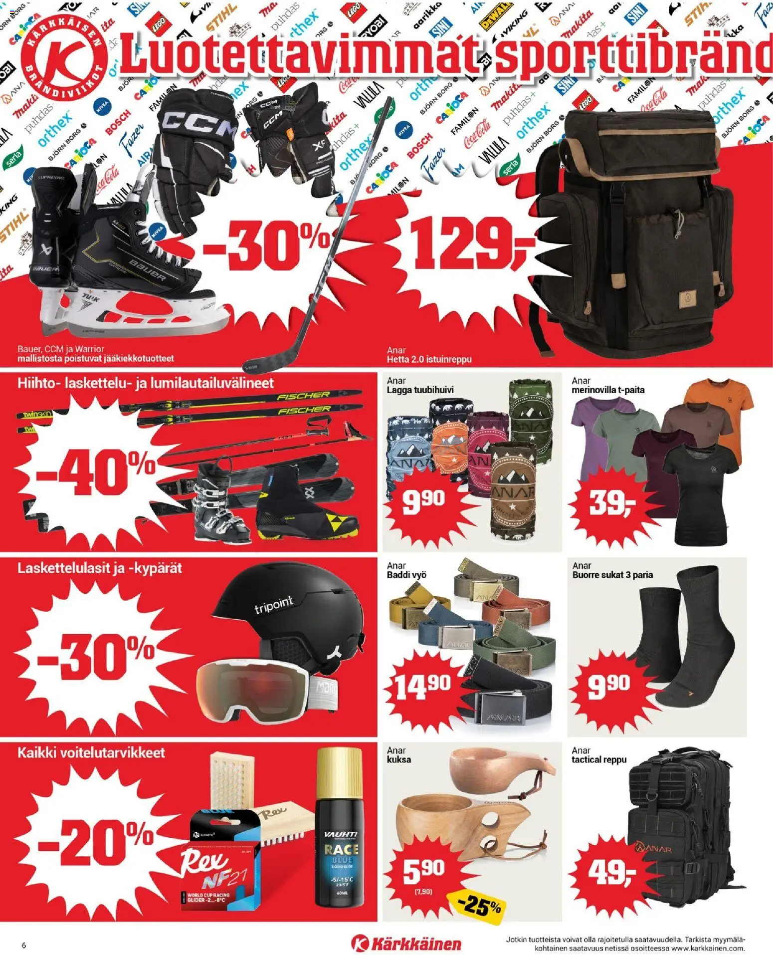 Kärkkäinen tarjoukset - Avajaiset Oulu – voimassa 04.03.2026 alkaen | Sivu: 6 | Tuotteet: Coca cola, Sukat, Reppu, Vyö