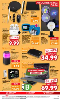 Náhled letáku Kaufland Německo leták od 30.04.2026 | Strana: 49 | Produkty: Parkside, Monitor, Kabel, Kinder