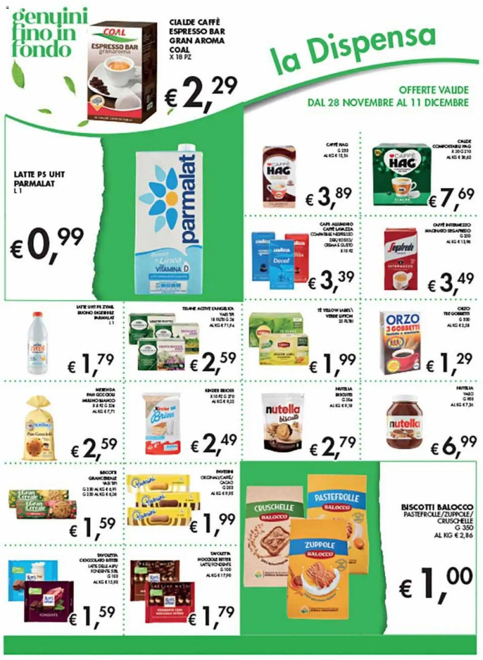 Volantino Coal del 28.11.2025 | Pagina: 10 | Prodotti: Biscotti, Latte, Nutella, Cacao