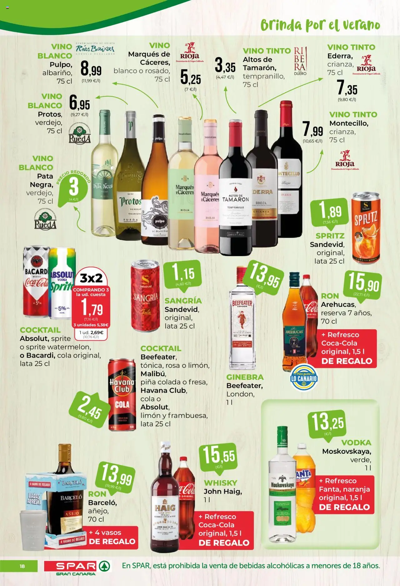 Spar folleto │ válido desde el 08.08.2025 | Página: 18 | Productos: Vino, Ginebra, Vodka, Whisky