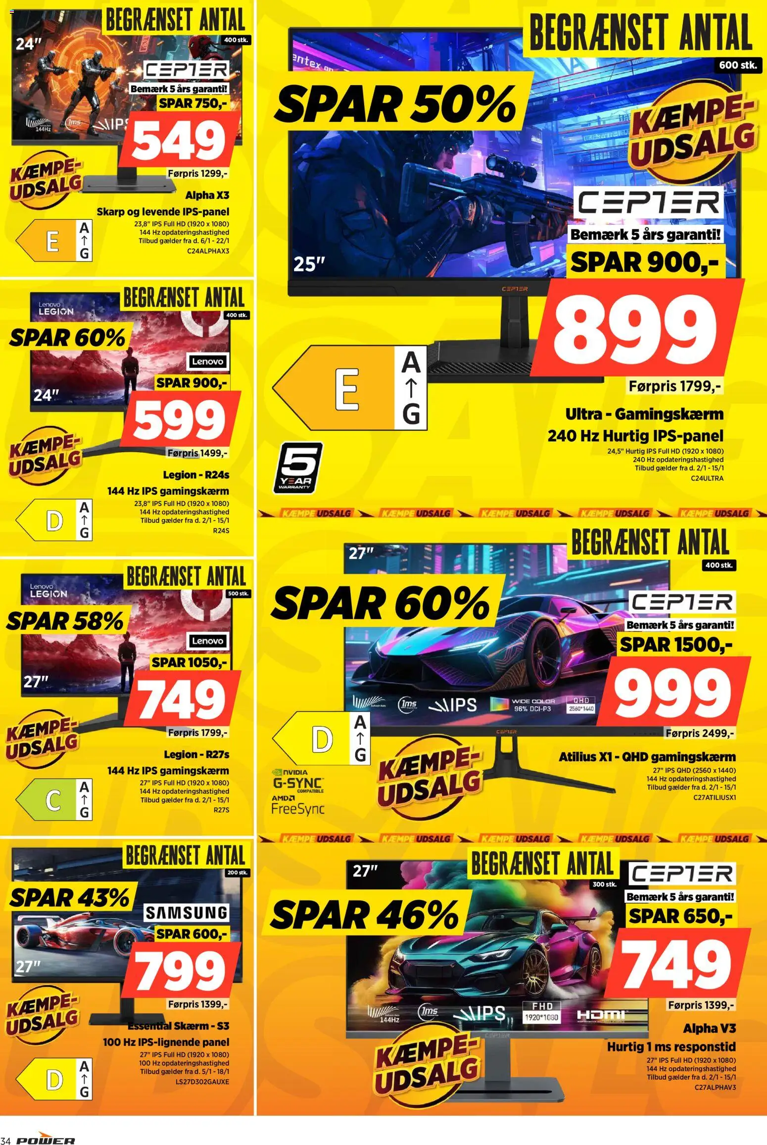Power tilbudsavis – gyldig fra 09.01.2026 | Side: 34 | Produkter: Skærm