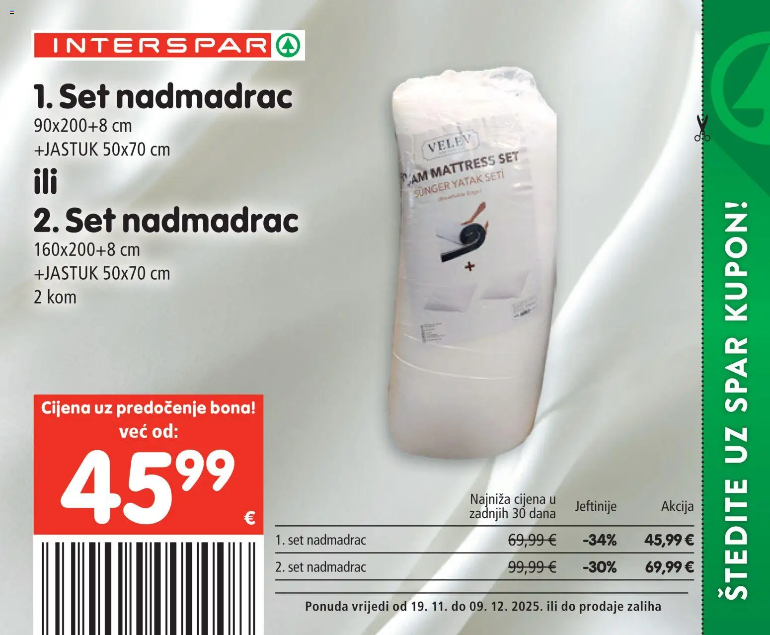 Interspar katalog | vrijedi od 19.11.2025 | Stranica: 36 | Proizvodi: Jastuk, Nadmadrac