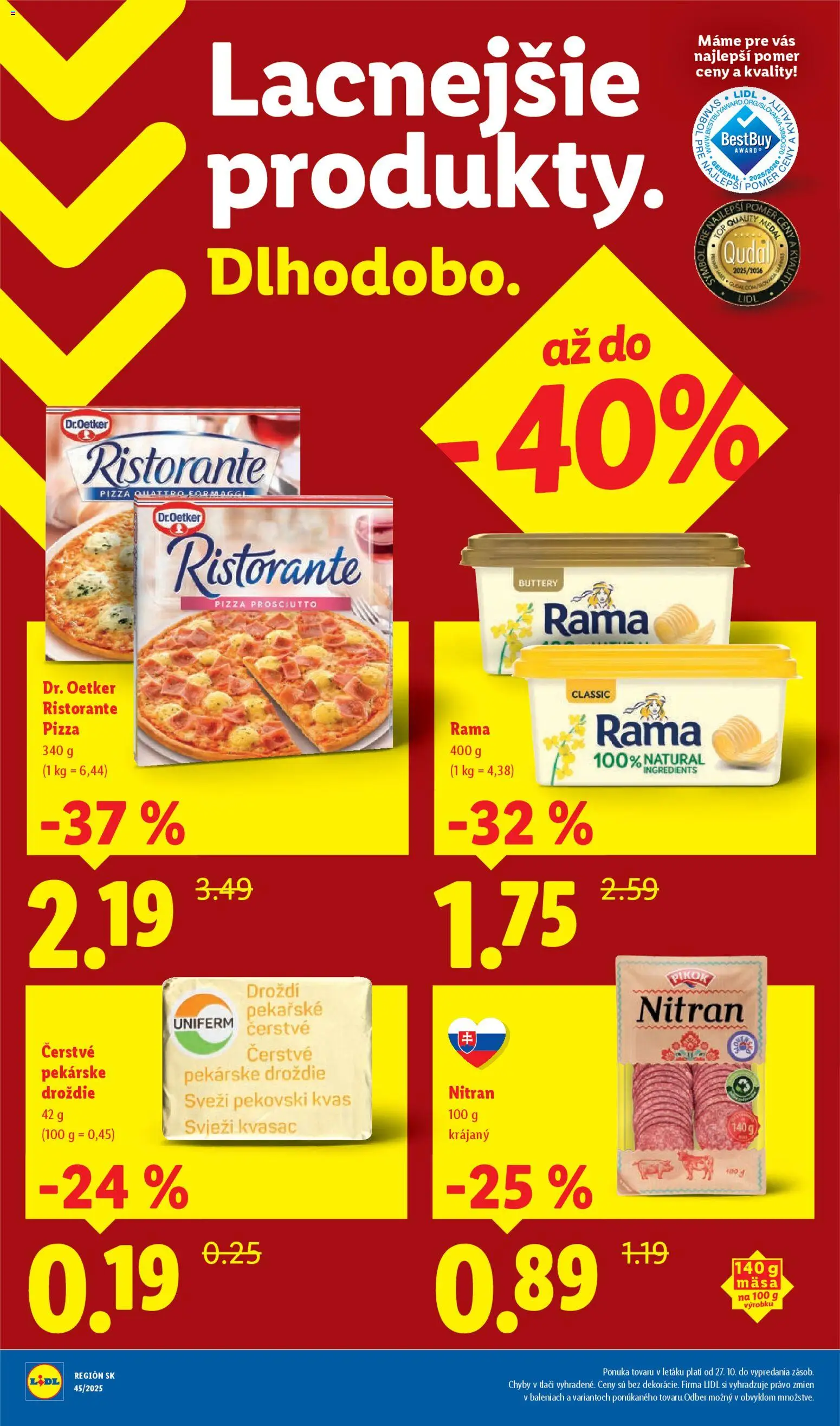 Nové Lidl akcie – leták je platný od 06.11.2025 | Strana: 2 | Produkty: Pizza, Rama