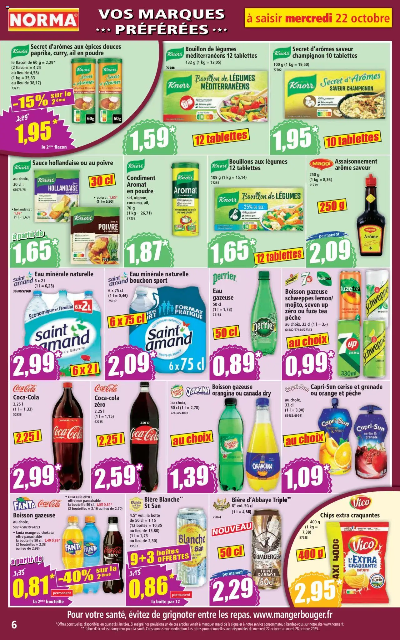 {H1} | Page: 6 | Produits: Orangina, Poudre, Sel, Chips