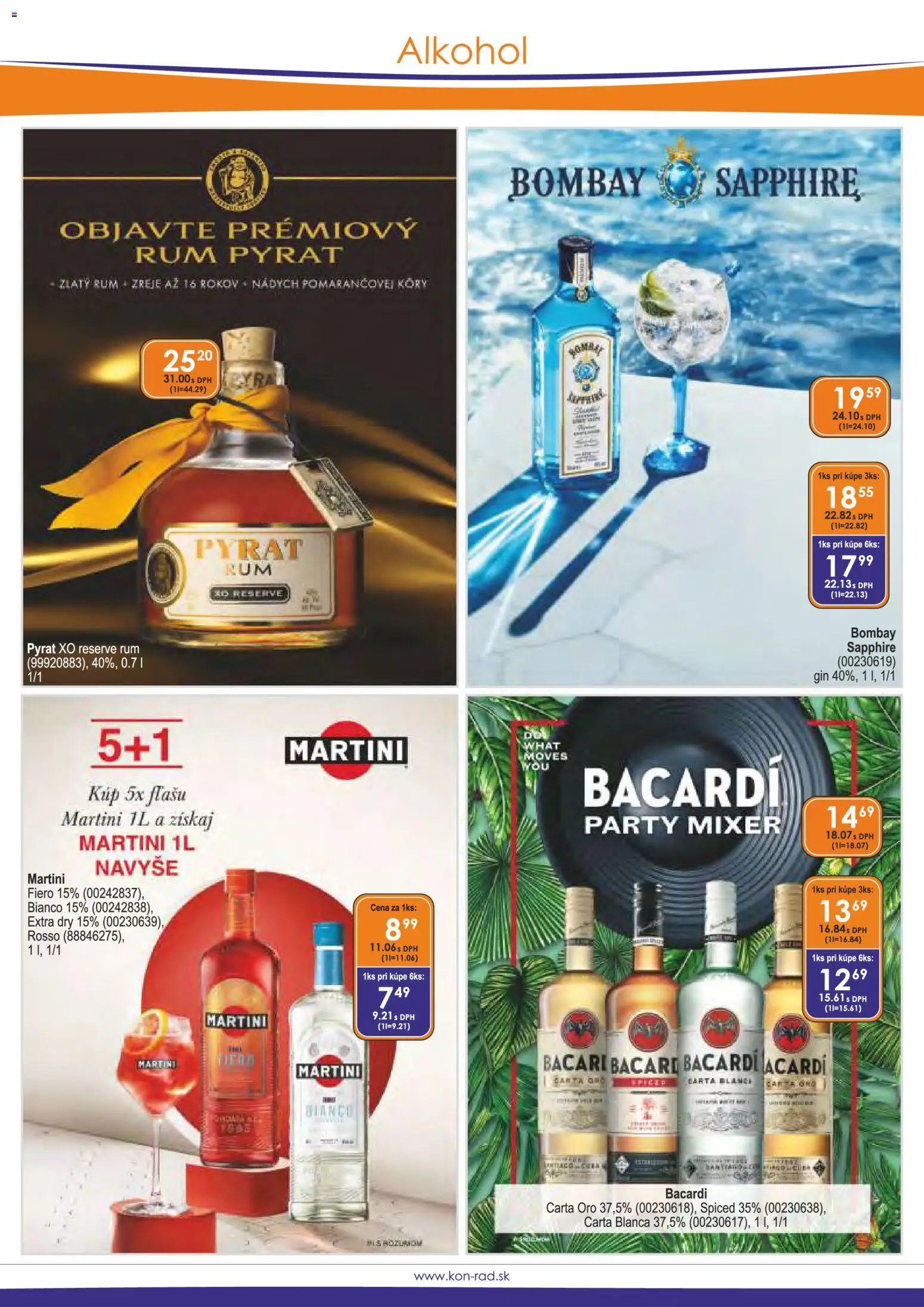 Nové KON - RAD akcie – leták je platný od 01.03.2026 | Strana: 7 | Produkty: Mixér, Gin, Bacardi