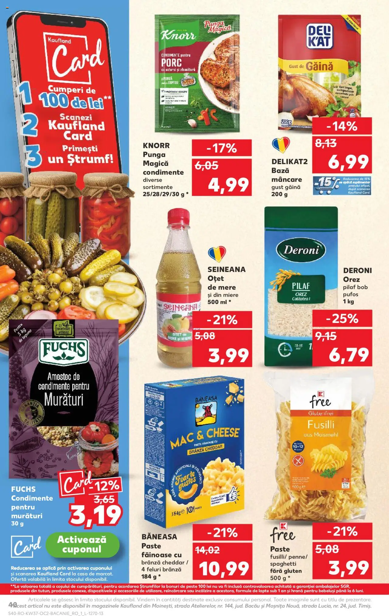 Kaufland RO akciós ujság - amely érvényes a következő dátumtól: 10.09.2025 | Oldal: 40 | Termékek: Cheddar