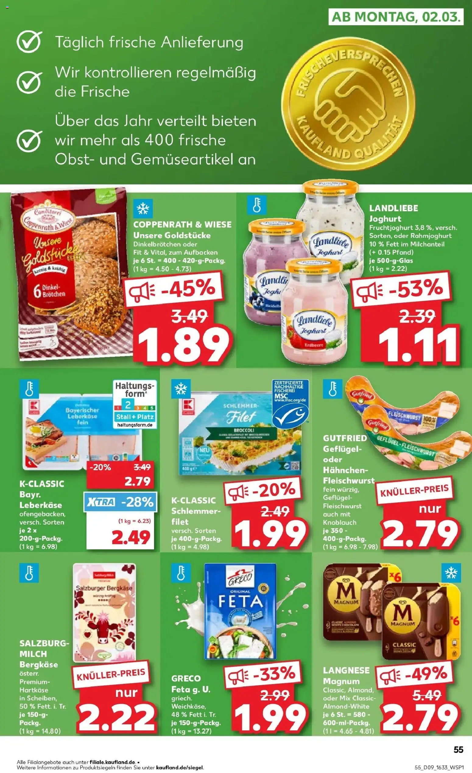 Kaufland prospekt Ludwigsburg	 – gültig ab 26.02.2026 | Seite: 55 | Produkte: Fruchtjoghurt, Knoblauch, Landliebe joghurt, Leberkase