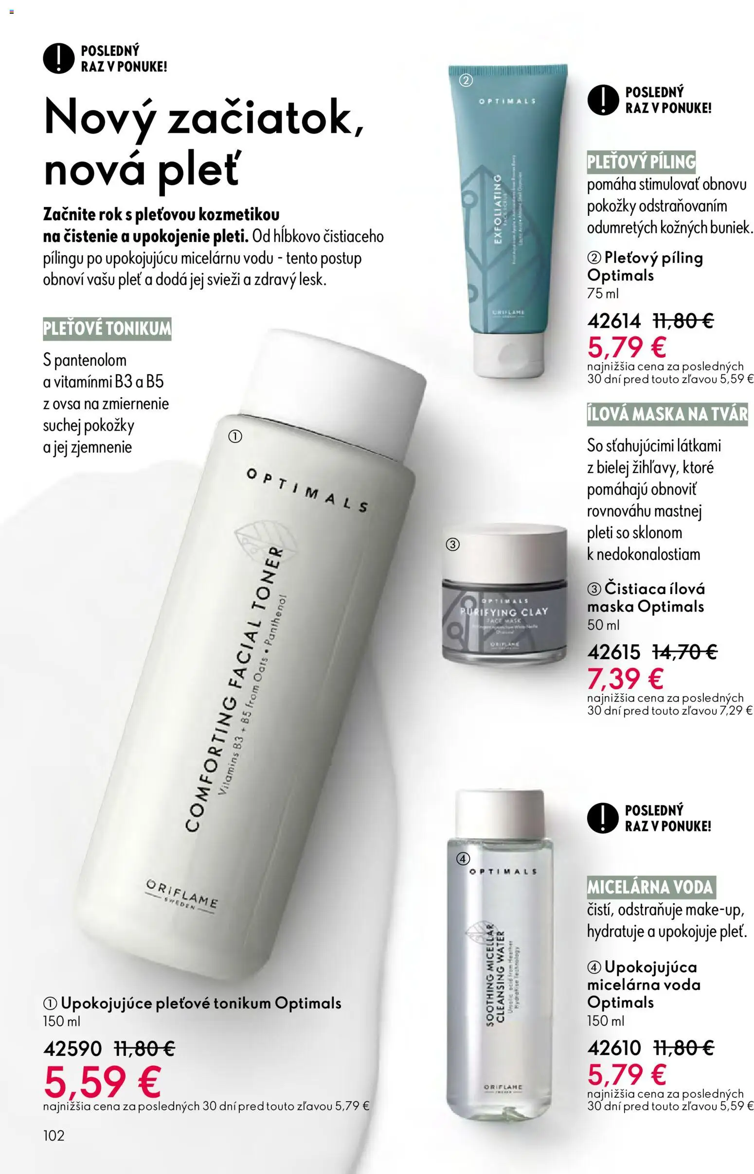 Nové Oriflame akcie – leták je platný od 24.12.2025 | Strana: 102 | Produkty: Maska, Voda, Toner