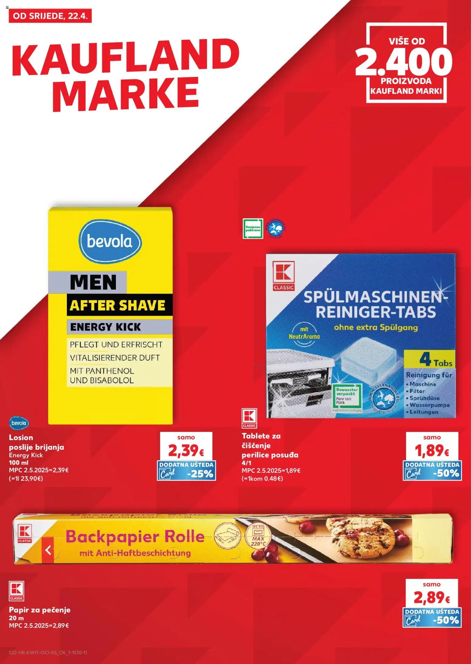 Kaufland katalog | vrijedi od 22.04.2026 | Stranica: 22 | Proizvodi: Papir za pečenje