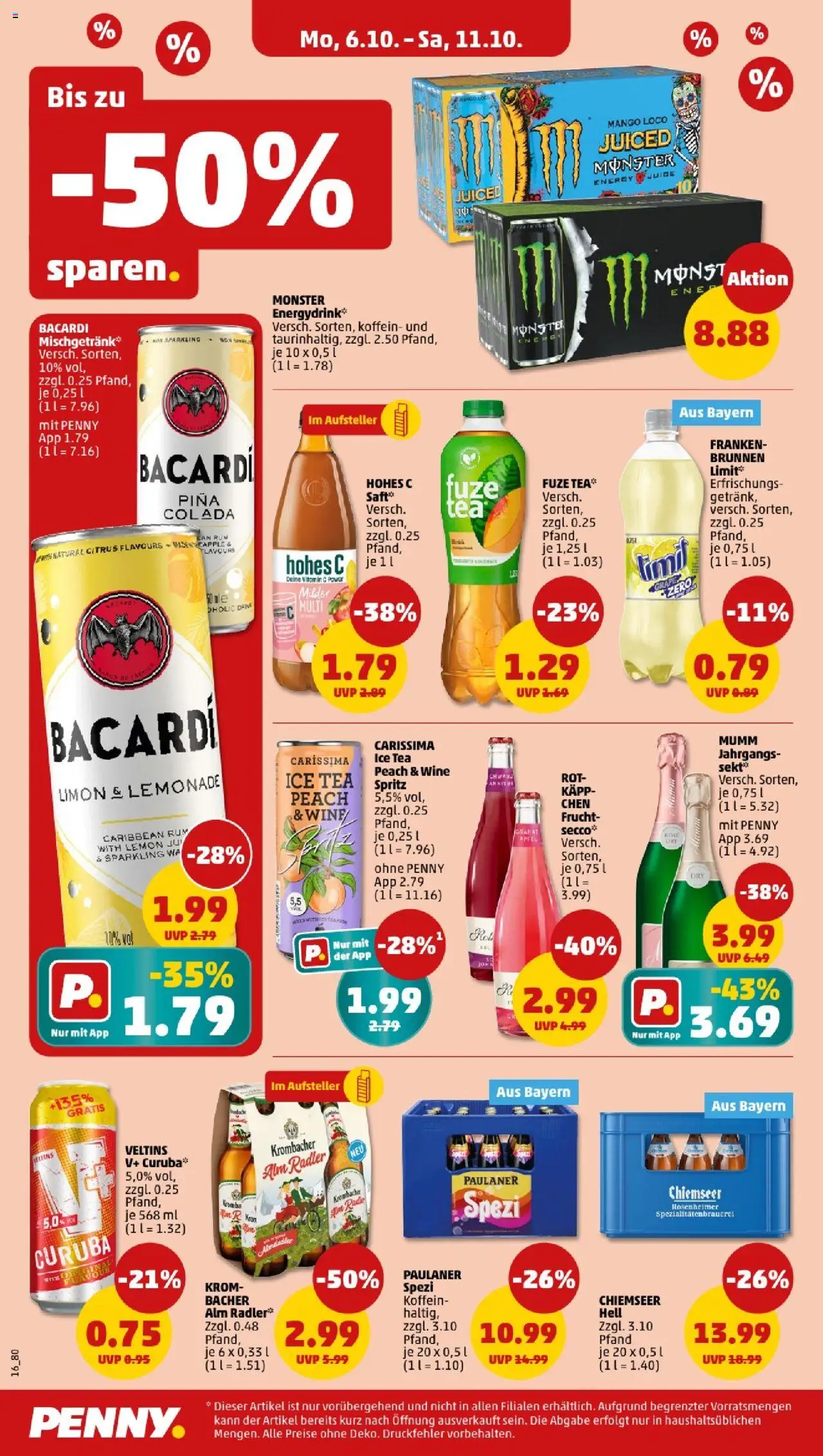 Penny - Bayern – gültig ab 06.10.2025 | Seite: 18 | Produkte: Energy, Monster, Krombacher, Hohes c