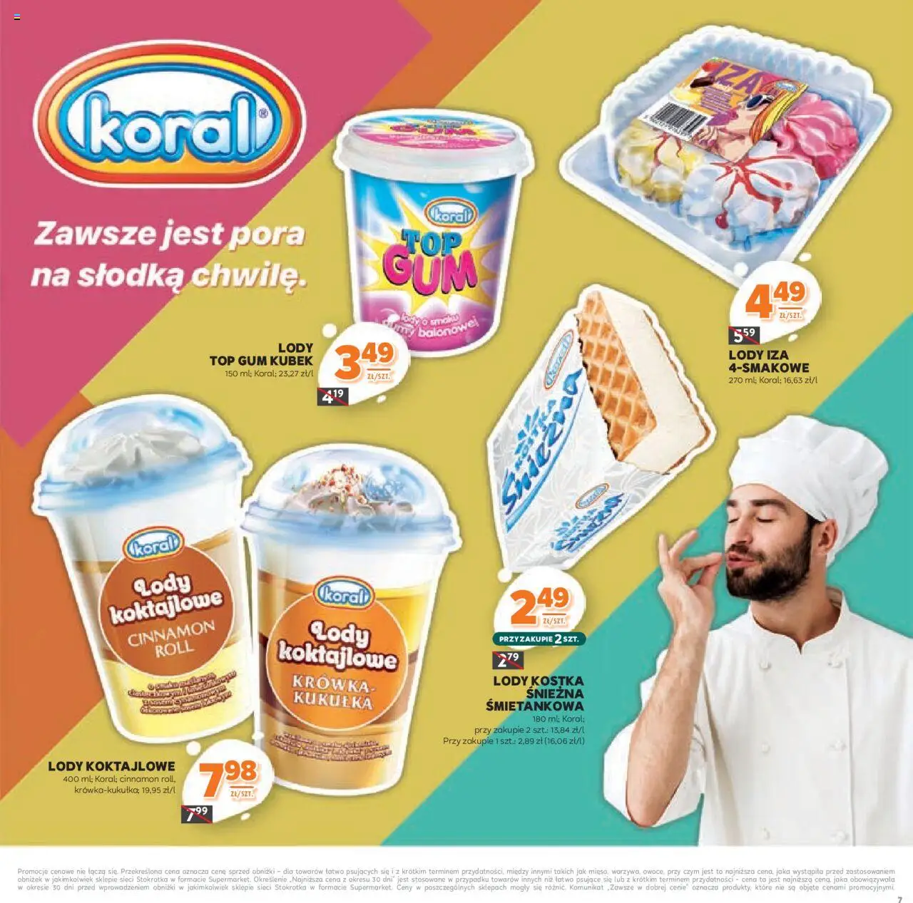 Stokrotka Gazetka - Katalog Kulinarny od 12.06.2025 | Strona: 7 | Produkty: Top, Krowka, Lody koral, Lody