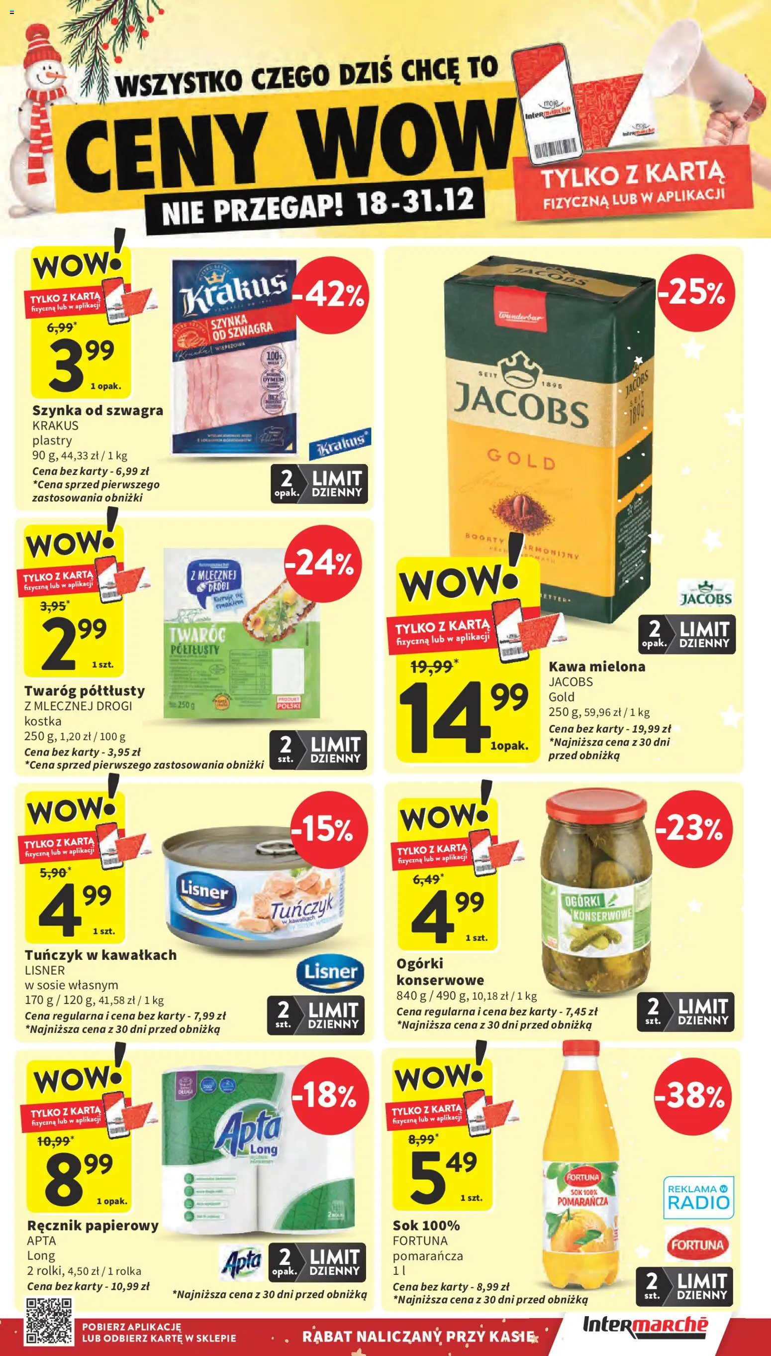 Intermarche Gazetka od 18.12.2025 | Strona: 11 | Produkty: Radio, Szynka, Kawa, Ogórki konserwowe