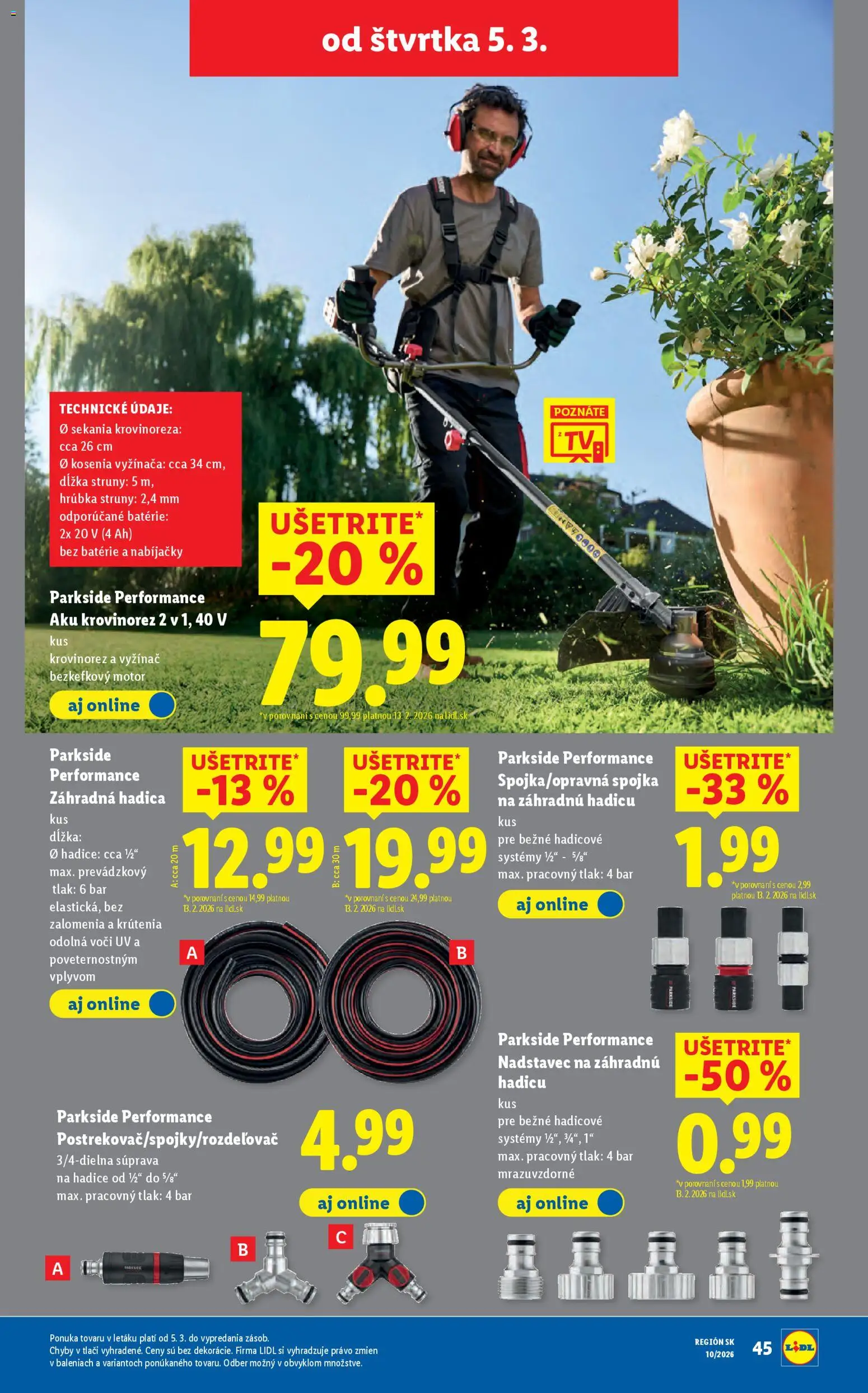 Nové Lidl akcie – leták je platný od 02.03.2026 | Strana: 93 | Produkty: Aku krovinorez, Krovinorez, Aku, Parkside