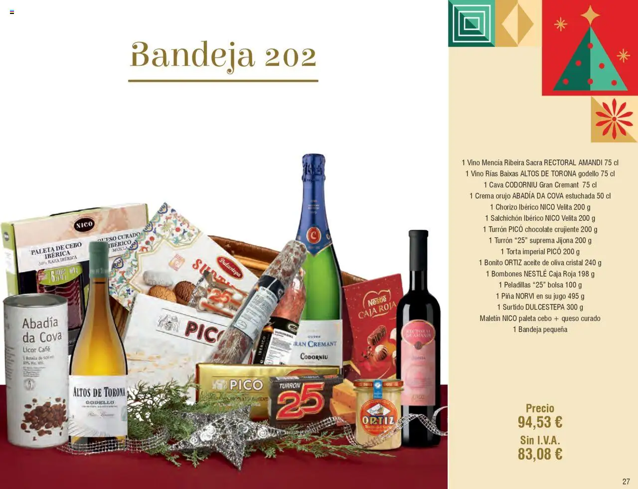 Froiz Catálogo Lotes y Cestas │ válido desde el 16.10.2025 | Página: 27 | Productos: Licor, Queso, Aceite de oliva, Bandeja