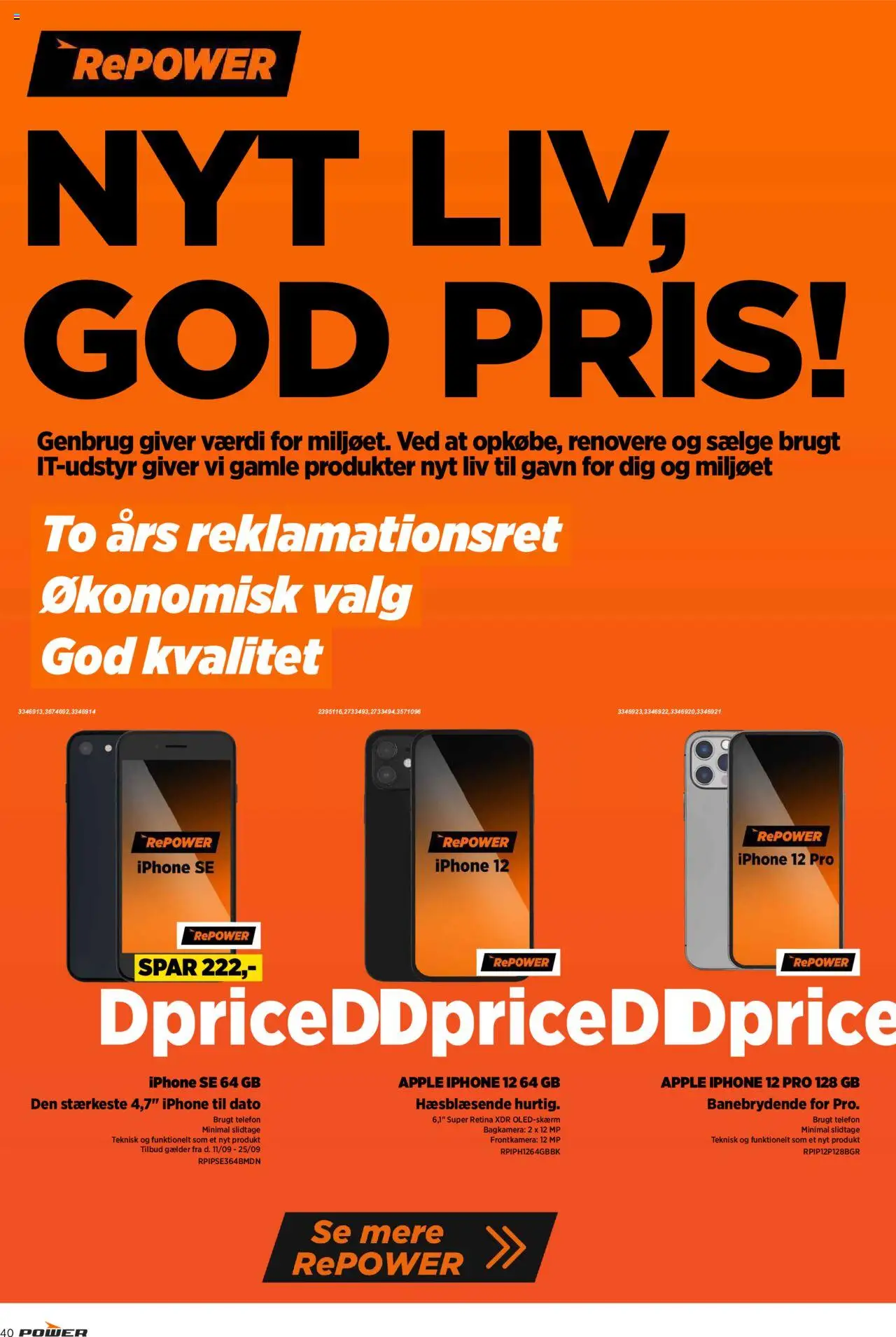 Power tilbudsavis – gyldig fra 19.09.2025 | Side: 40 | Produkter: Telefon, Søm