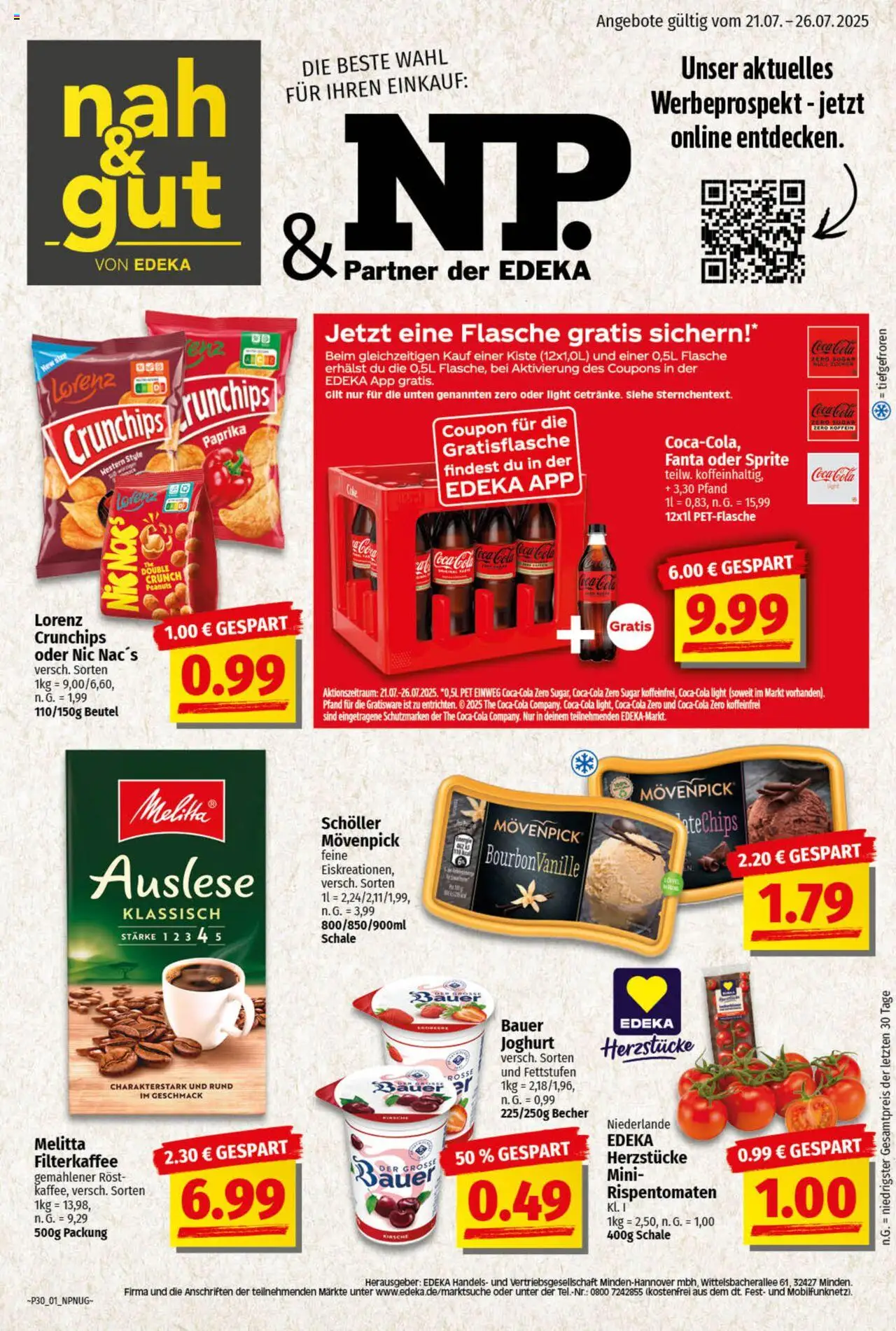 nah & gut Prospekt 	 - gültig ab dem 21.07.2025 | Seite: 1 | Produkte: Fanta, Sprite, Cola, Paprika