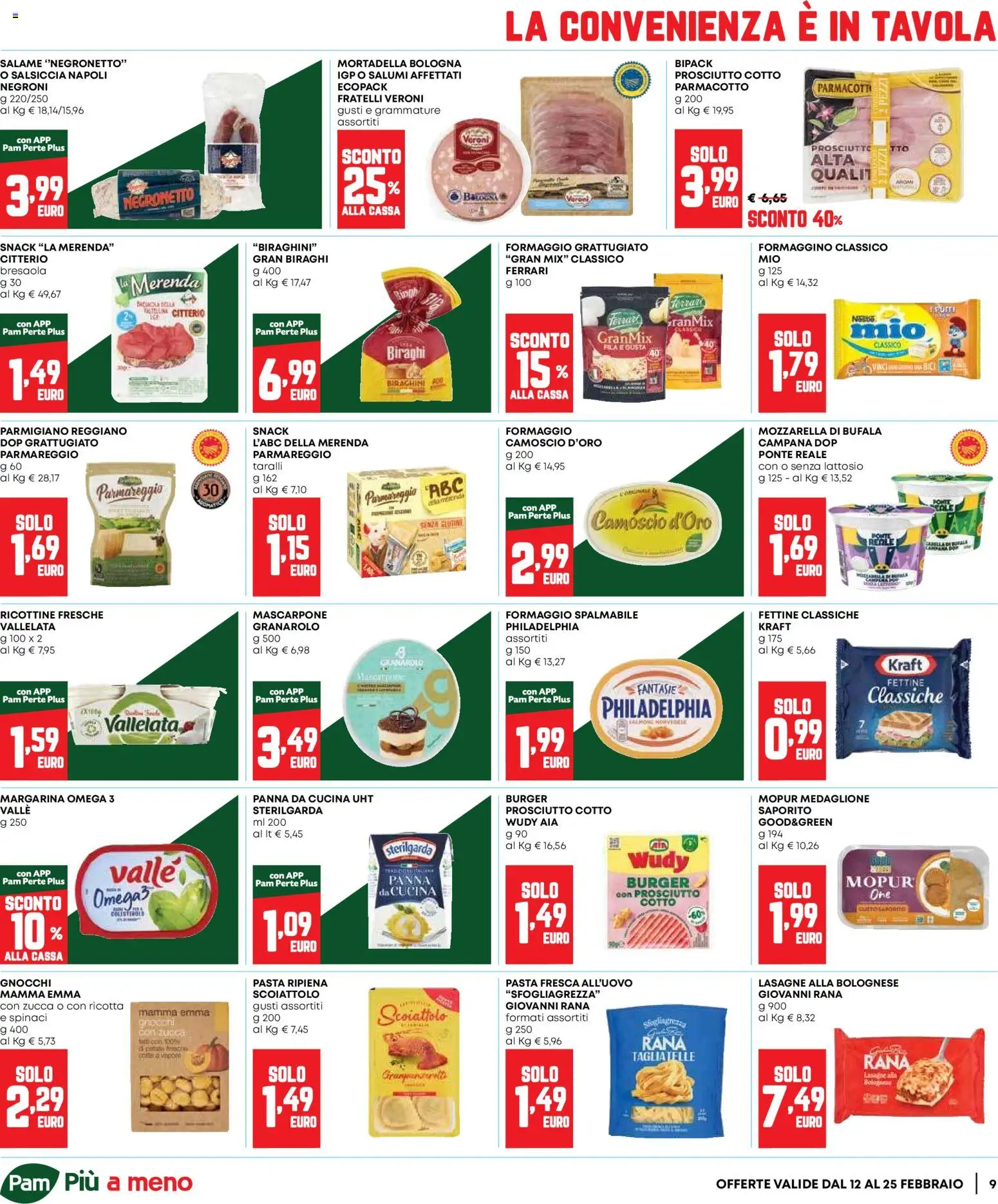 Volantino Panorama del 12.02.2026 | Pagina: 9 | Prodotti: Prosciutto Cotto, Panna, Taralli, Gnocchi