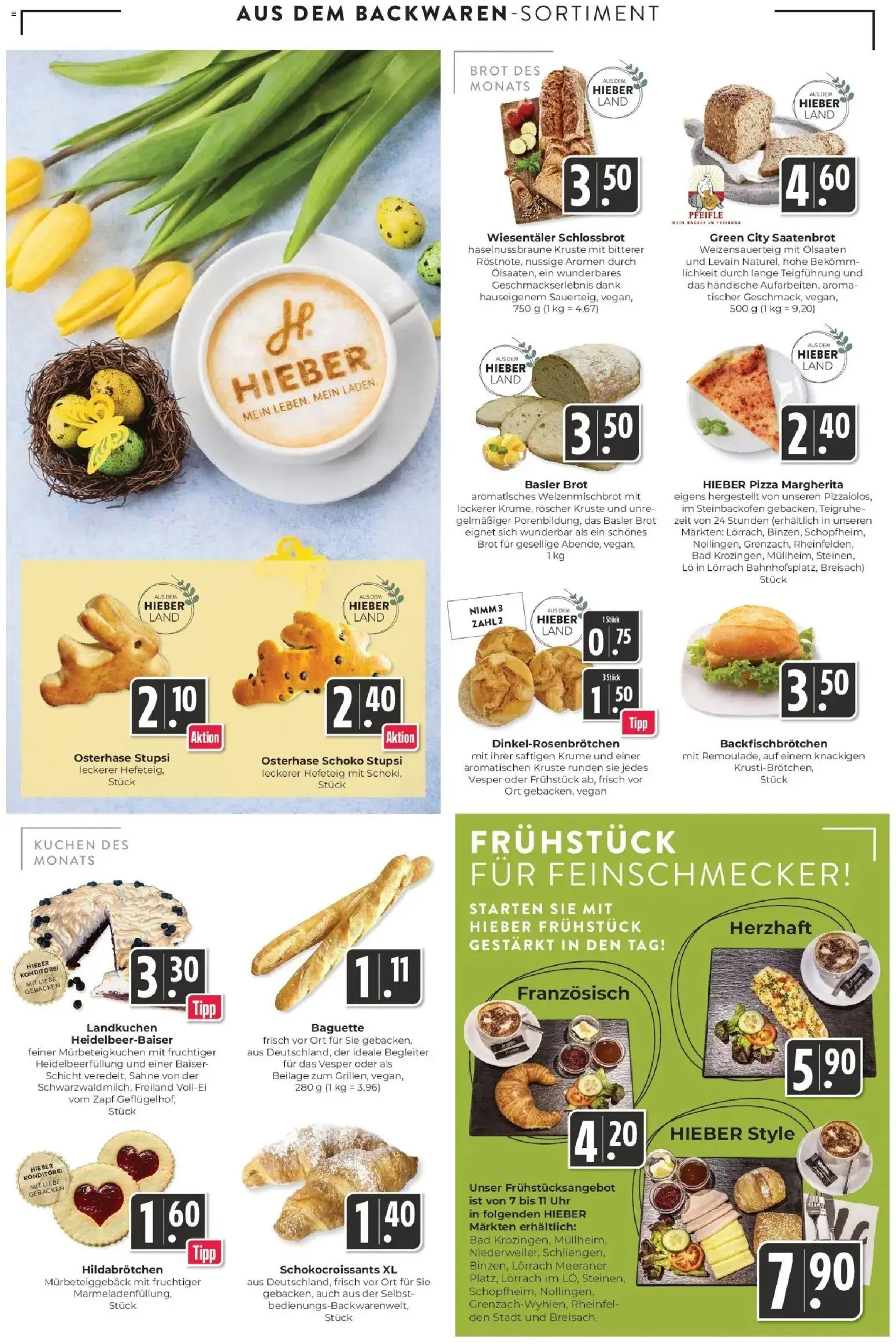 E center Prospekt Lörrach	 – gültig ab 23.03.2026 | Seite: 6 | Produkte: Baguette, Pizza, Kuchen, Uhr