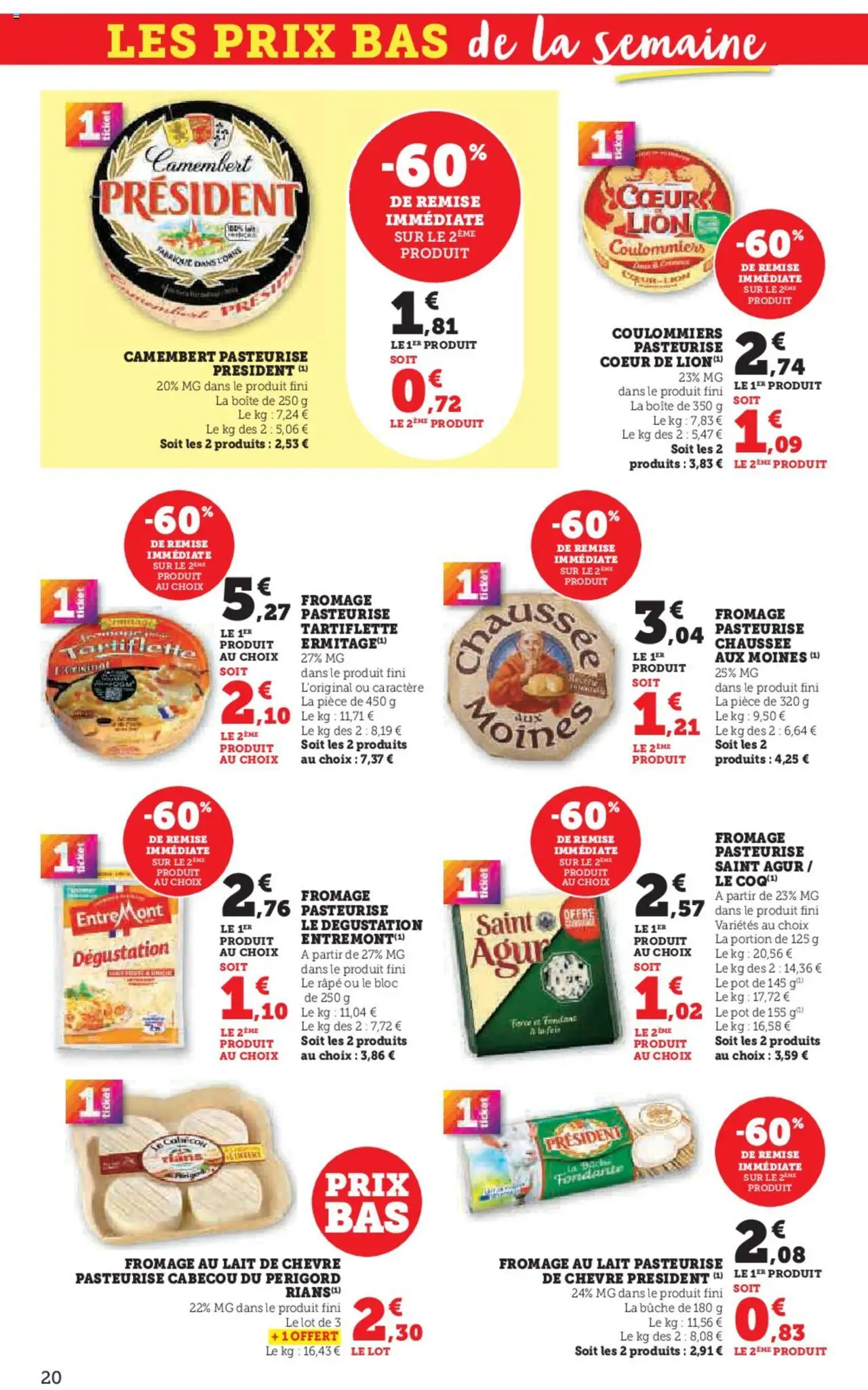 {H1} | Page: 20 | Produits: Tartiflette, Lait, Fromage, Camembert