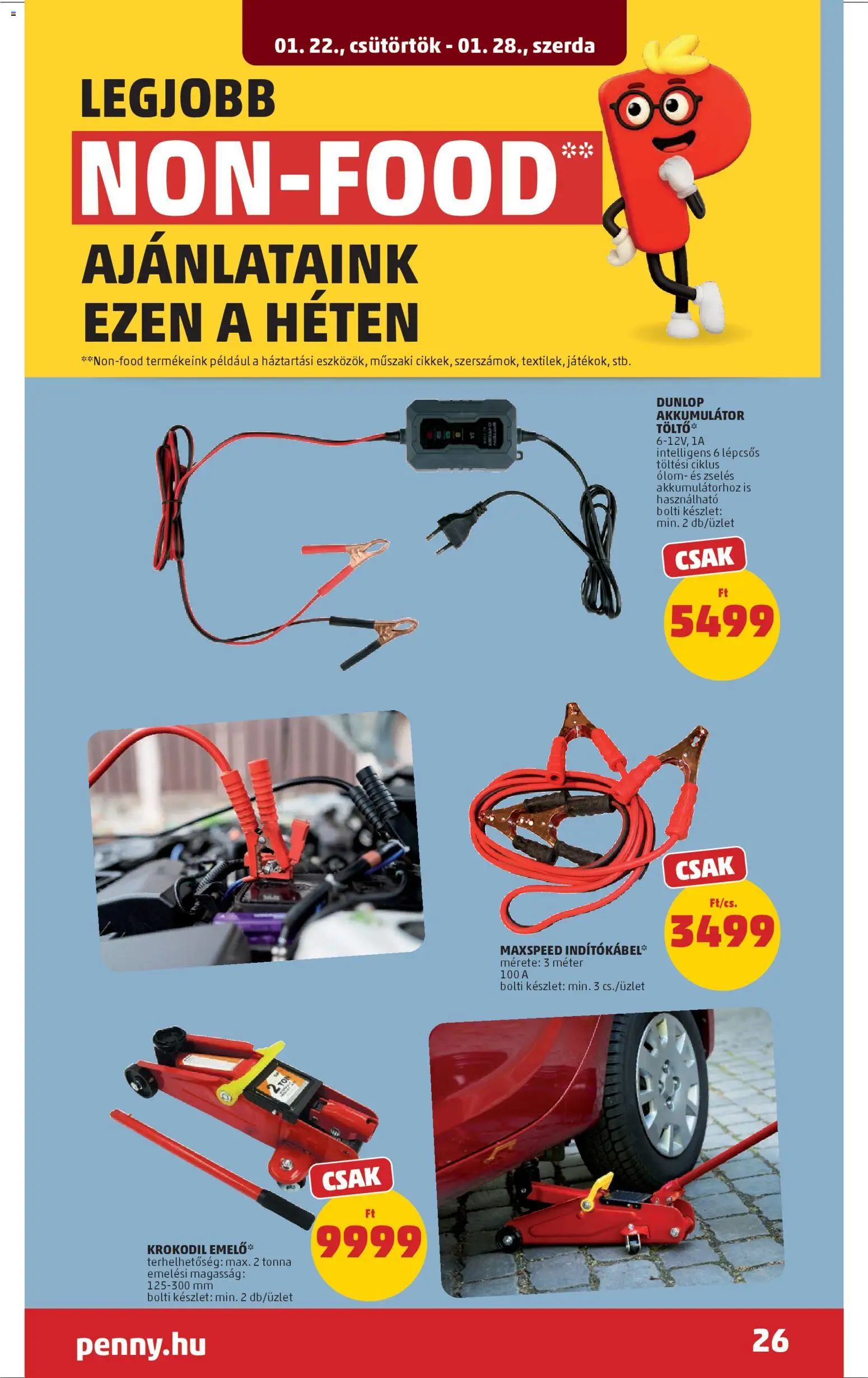 PENNY akciós ujság - amely érvényes a következő dátumtól: 22.01.2026 | Oldal: 30 | Termékek: Akkumulátor