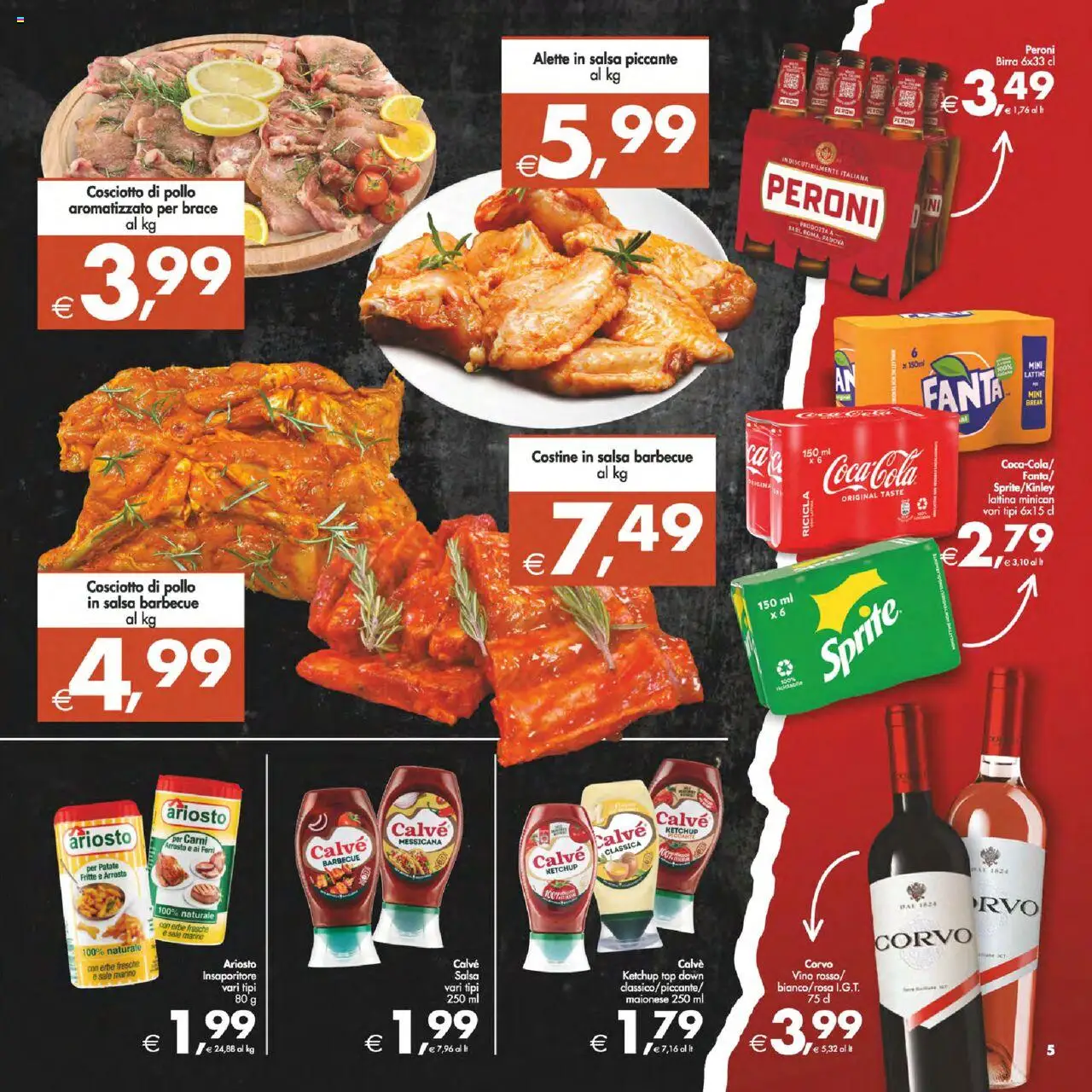 Volantino Decò del 12.08.2025 | Pagina: 5 | Prodotti: Pollo, Ketchup, Fanta, Salsa barbecue