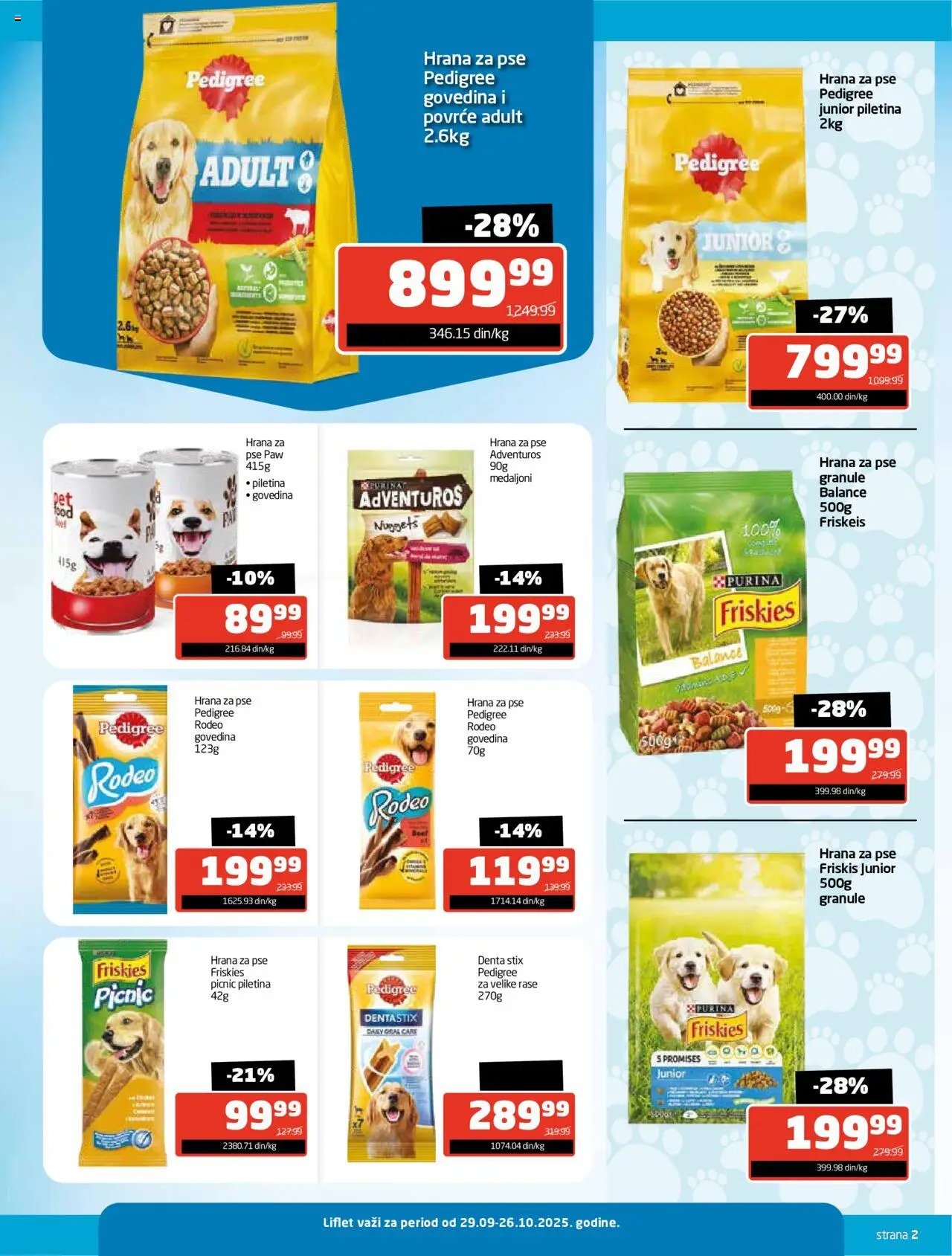 Gomex katalog - važi od 29.09.2025 | Strana: 2 | Proizvode: Govedina, Pedigree, Purina, Hrana za pse