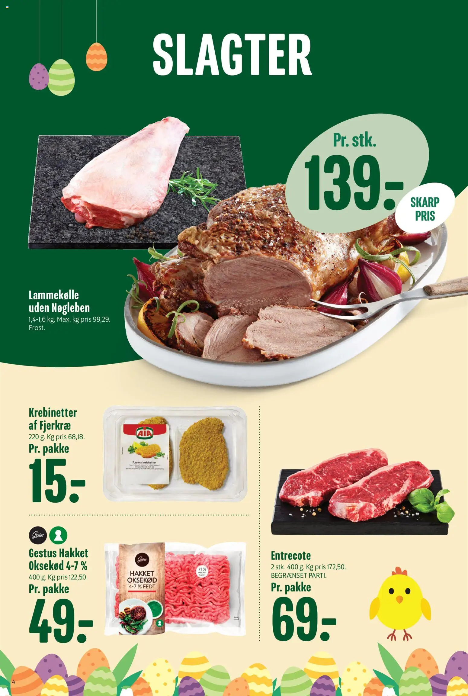 Min Købmand tilbudsavis – gyldig fra 20.03.2026 | Side: 4 | Produkter: Oksekød, Lammekølle, Entrecote