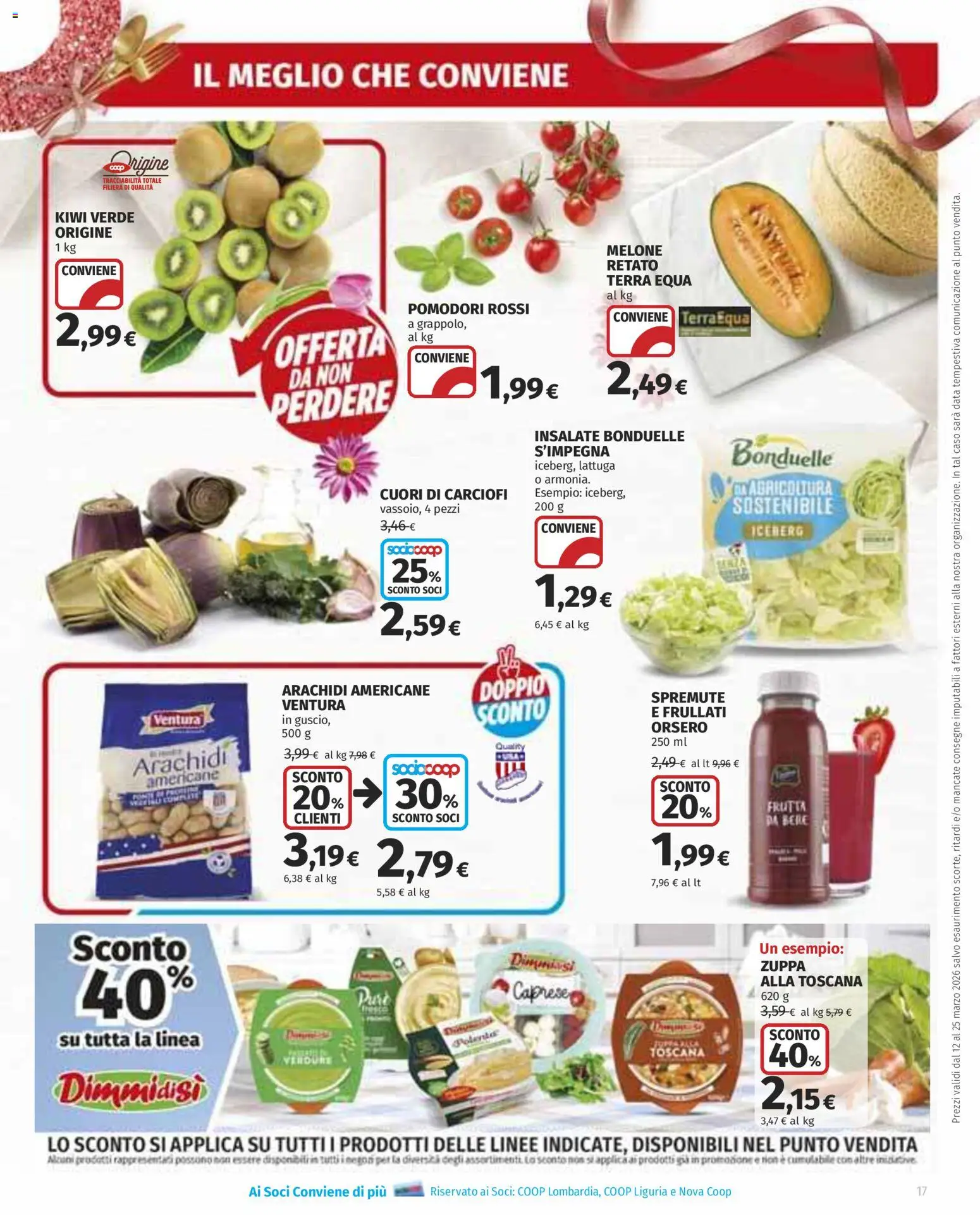 Volantino Ipercoop del 12.03.2026 | Pagina: 17 | Prodotti: Frutta, Melone, Arachidi, Lattuga