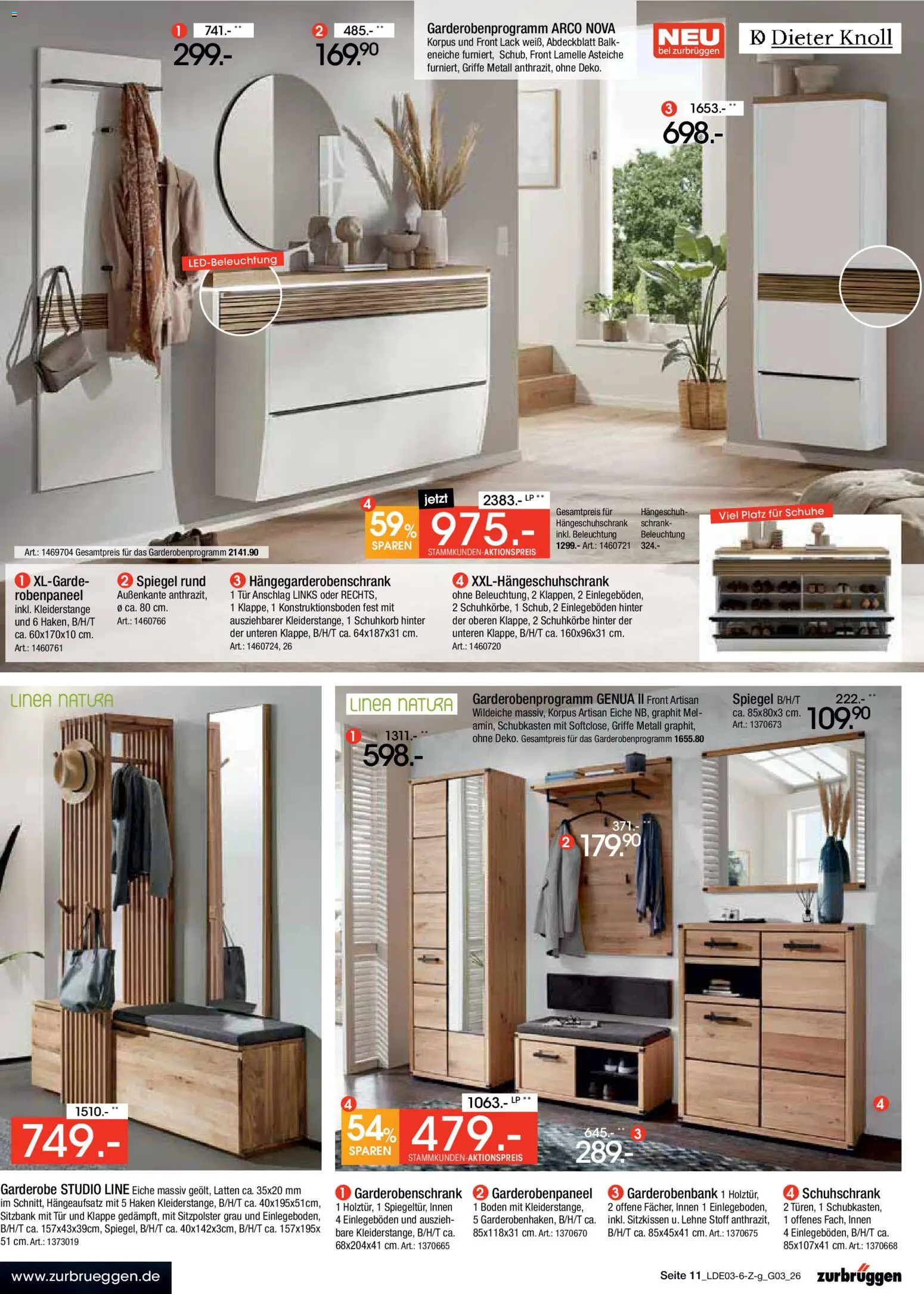 Zurbrüggen Bonus Sonder-Tage – gültig ab 15.03.2026 | Seite: 11 | Produkte: Sitzbank, Spiegel, Tür, Garderobenschrank