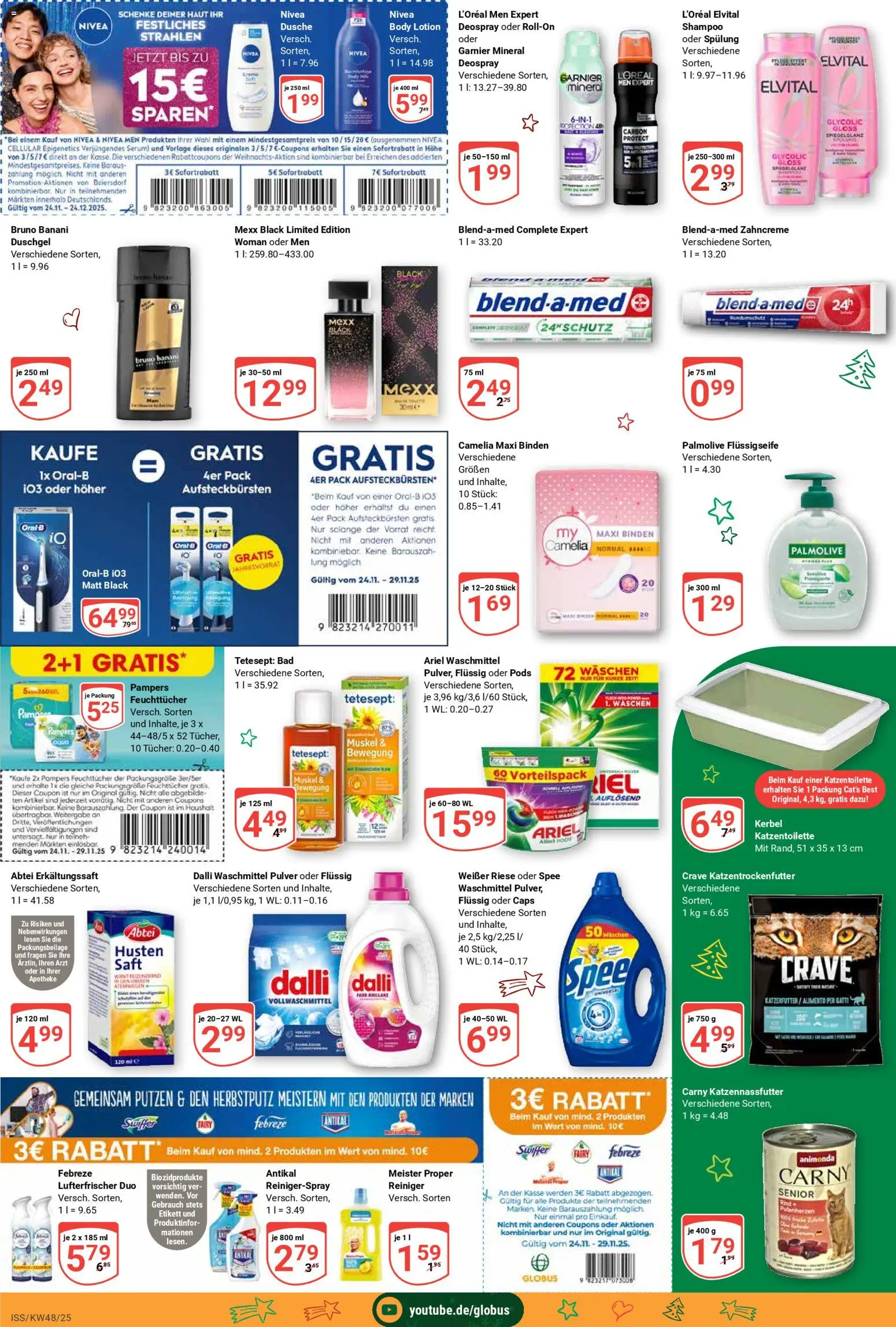 Globus - Black Friday – gültig ab 24.11.2025 | Seite: 21 | Produkte: Katzenfutter, Dusche, Waschmittel, Deospray
