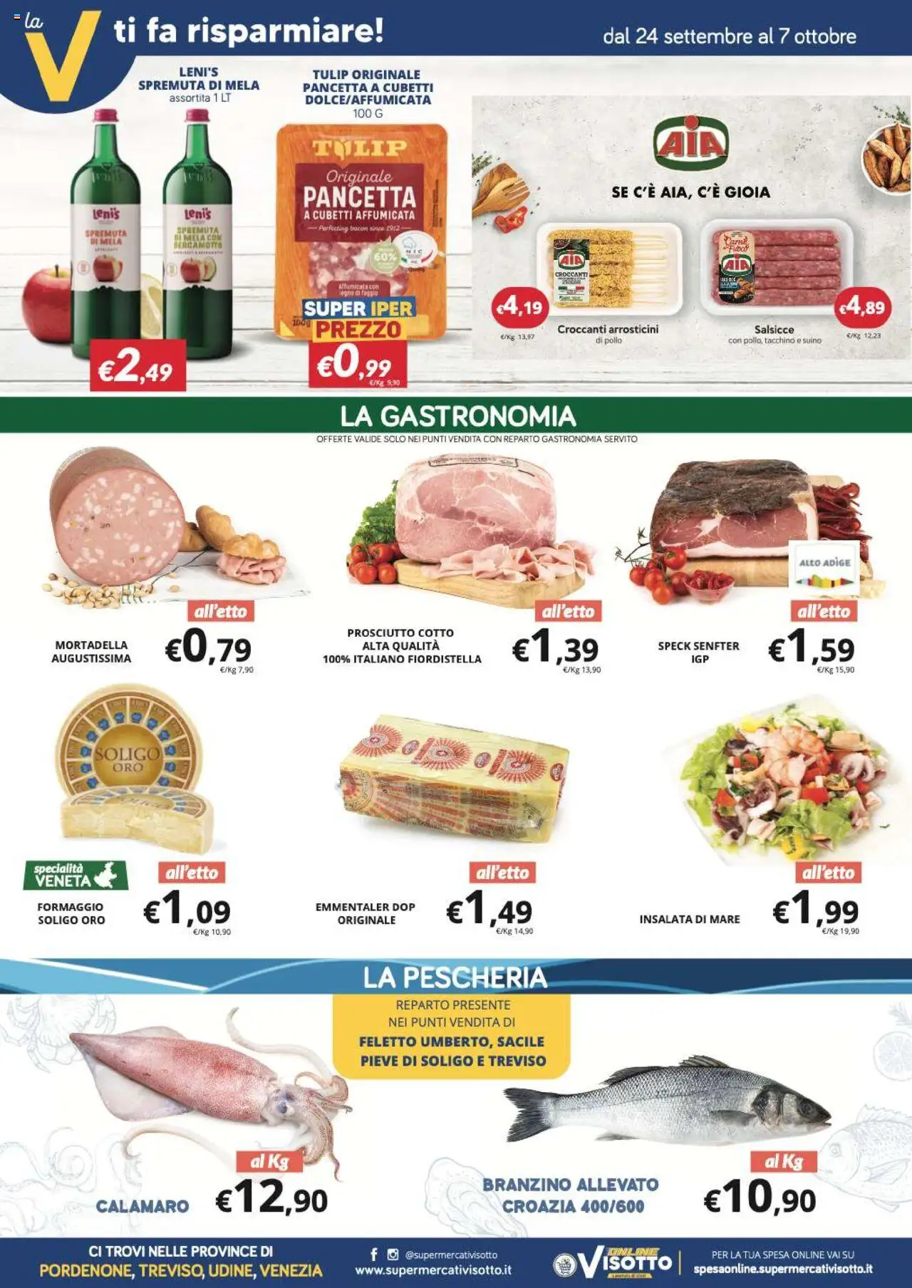 Volantino Visotto del 24.09.2025 | Pagina: 3 | Prodotti: Speck, Tacchino, Prosciutto, Mortadella