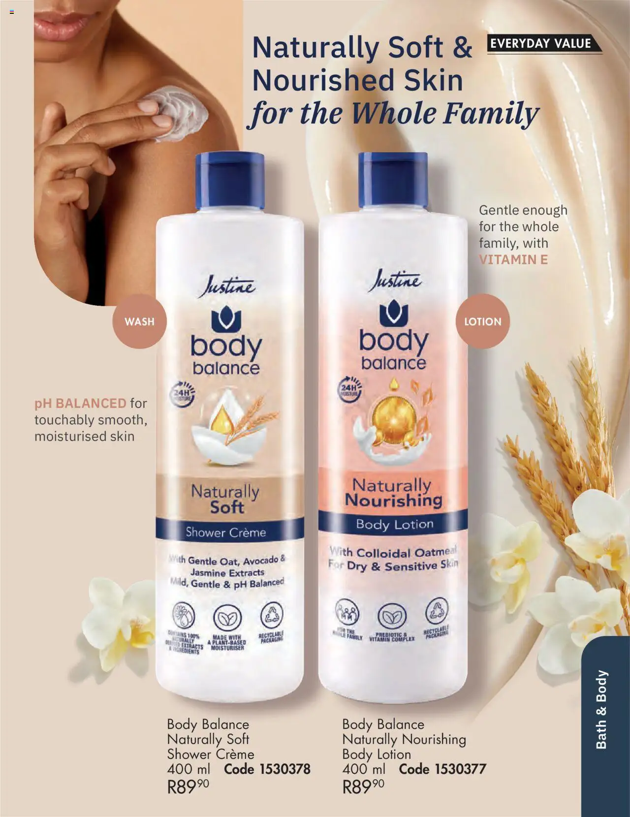 New Justine catalogue – valid from 01.10.2025 | Page: 84 | Products: Bath, Shower, Lotion