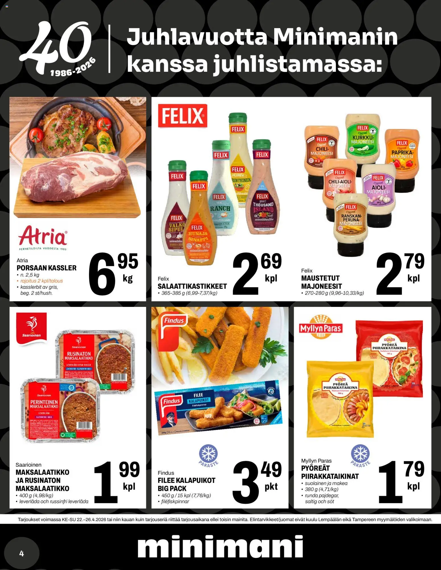 Minimani tarjoukset – voimassa 22.04.2026 alkaen | Sivu: 4 | Tuotteet: Majoneesi, Chili, Peruna, Hunaja