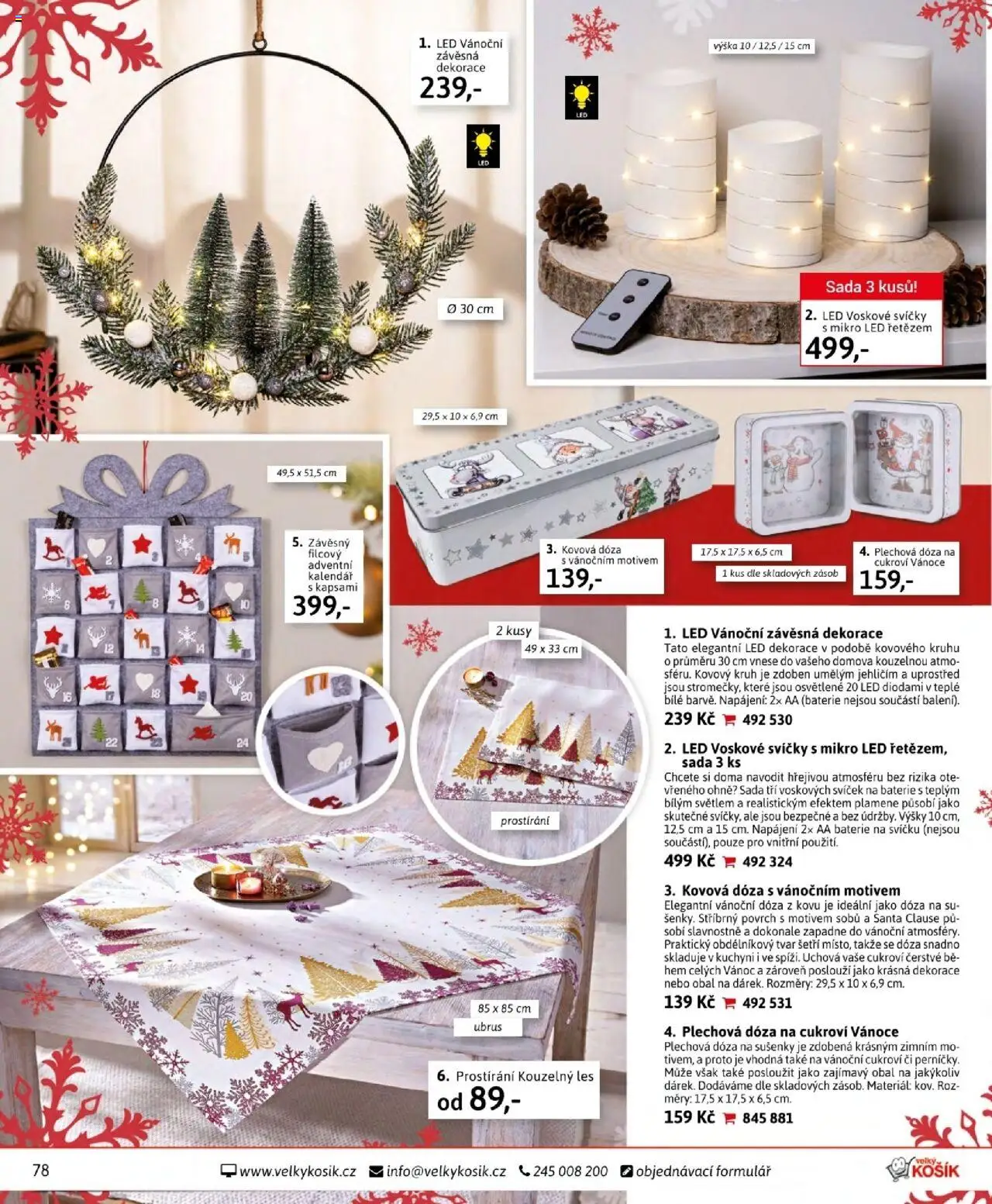 Velký Košík katalog říjen od 01.10.2025 | Strana: 78 | Produkty: Košík, Prostírání, Baterie, LED