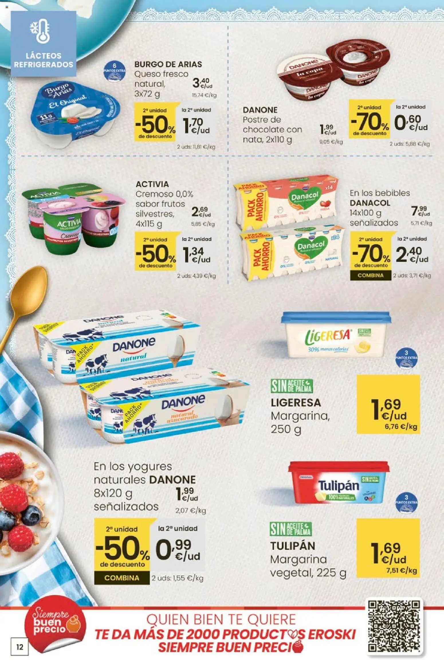 Eroski - Oferta │ válido desde el 12.03.2026 | Página: 12 | Productos: Chocolate, Queso fresco, Té, Margarina