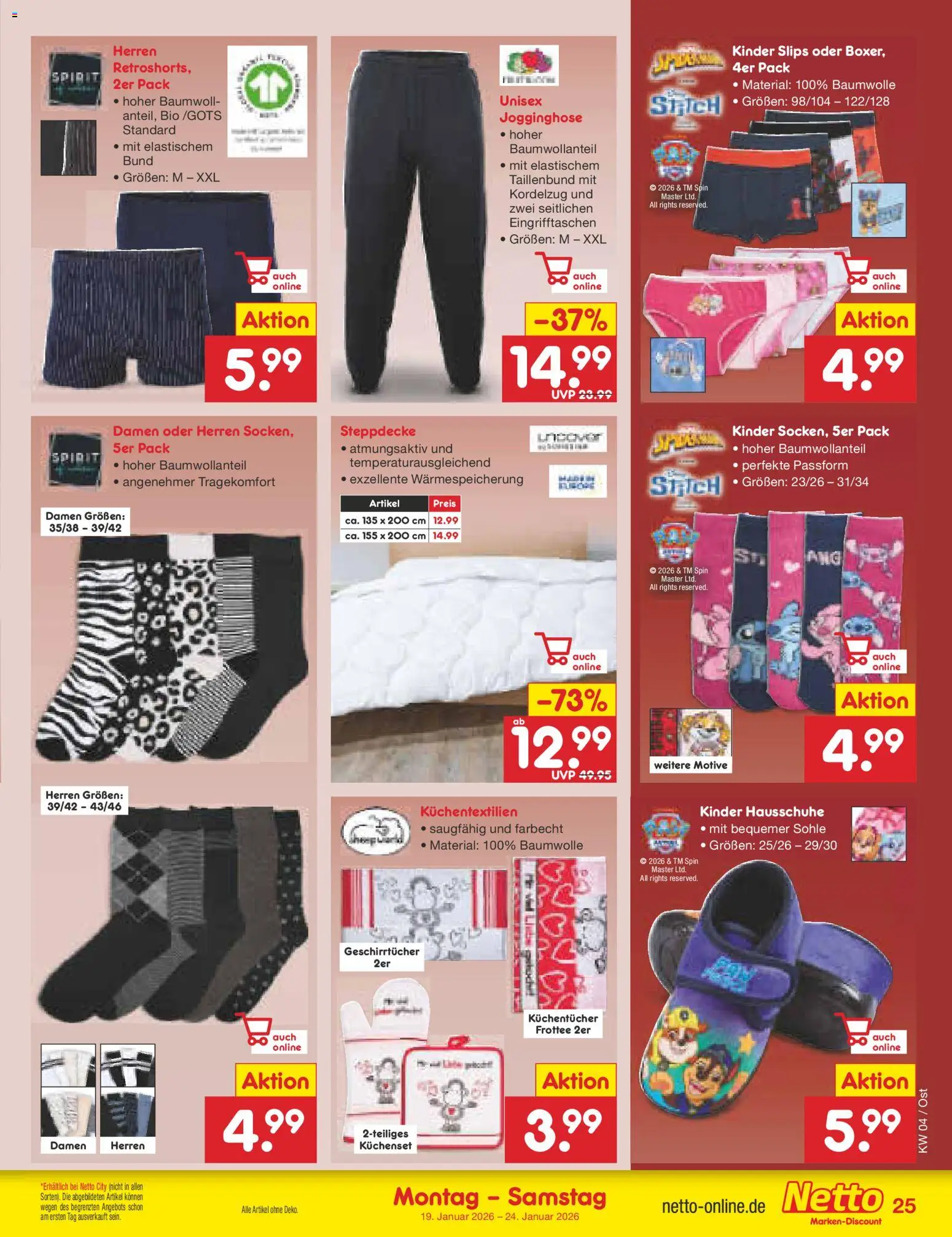 Netto Marken-Discount Prospekt 	 – gültig ab 19.01.2026 | Seite: 29 | Produkte: Jogginghose, Hausschuhe