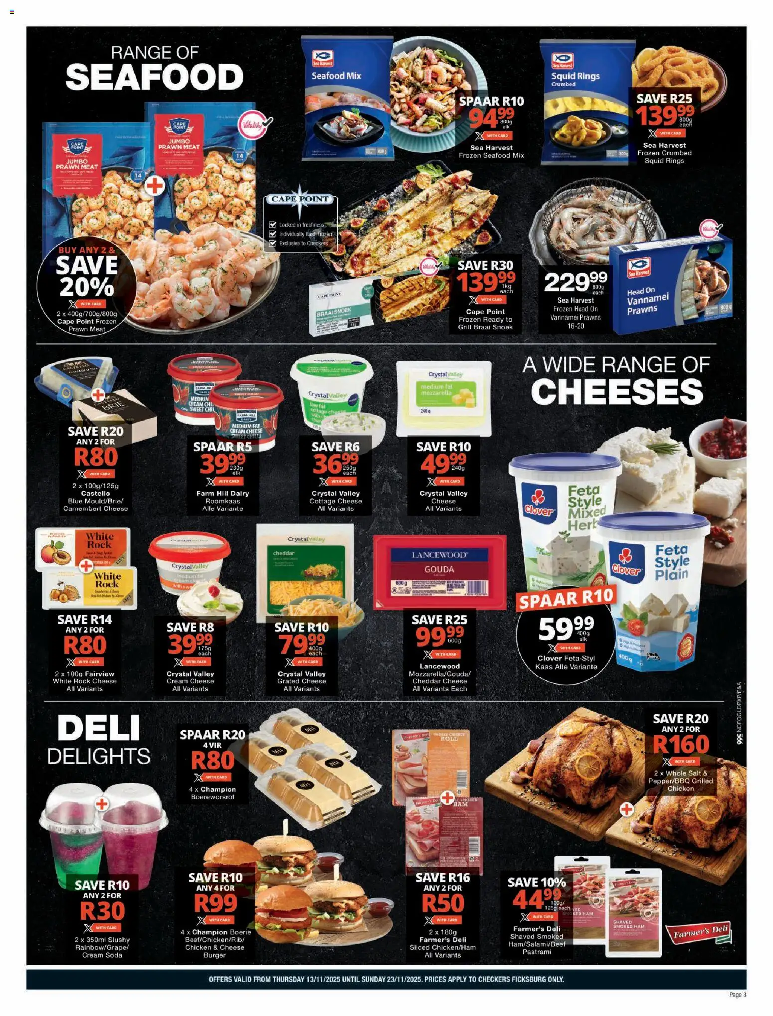New Checkers catalogue – valid from 13.11.2025 | Page: 3 | Products: Grill, Chicken, Cream, Salt