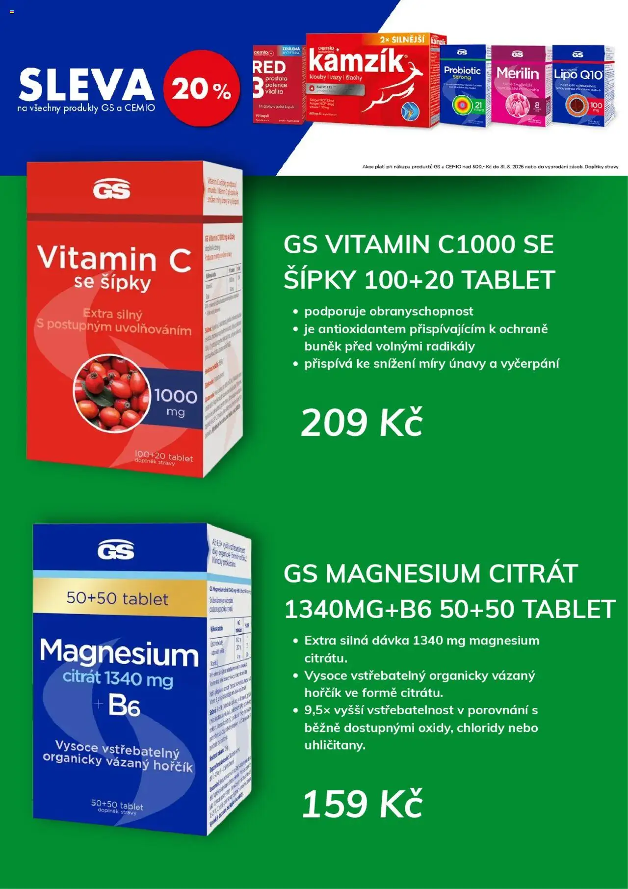 Alphega lékárna nabídka od 01.08.2025 | Strana: 2 | Produkty: Vitamin c, Hořčík, Tablet, Šipky