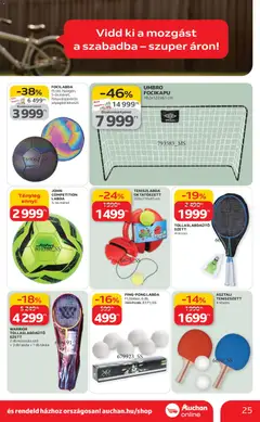 Auchan Ki a szabadba - amely érvényes a következő dátumtól: 05.03.2026 | Oldal: 25 | Termékek: Táska, Focikapu